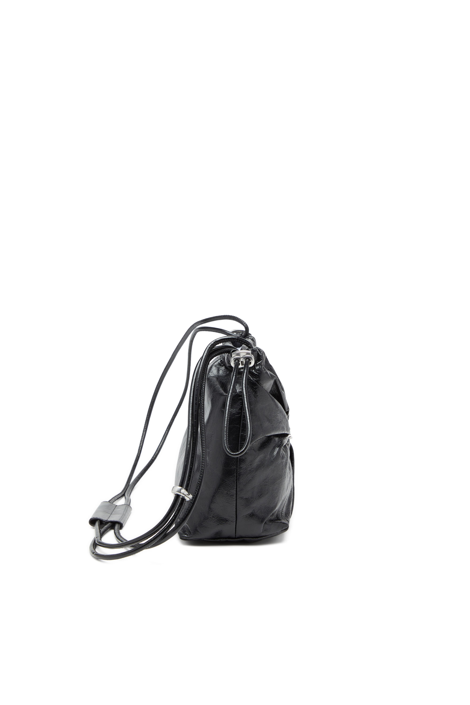 Black leather bucket bag sale