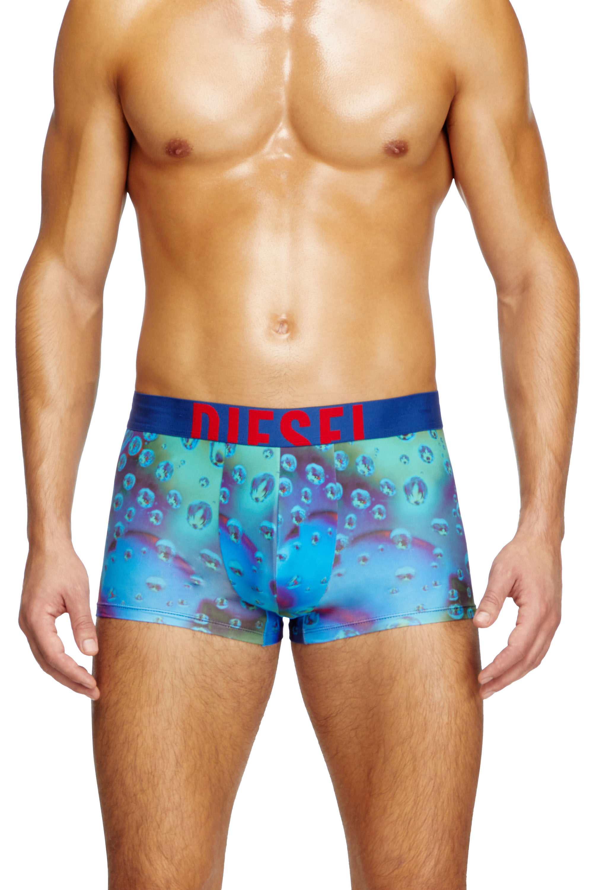 Diesel - DAMIEN-D-POP-40, Male's Boxer briefs with acid rain print in Blue - 1