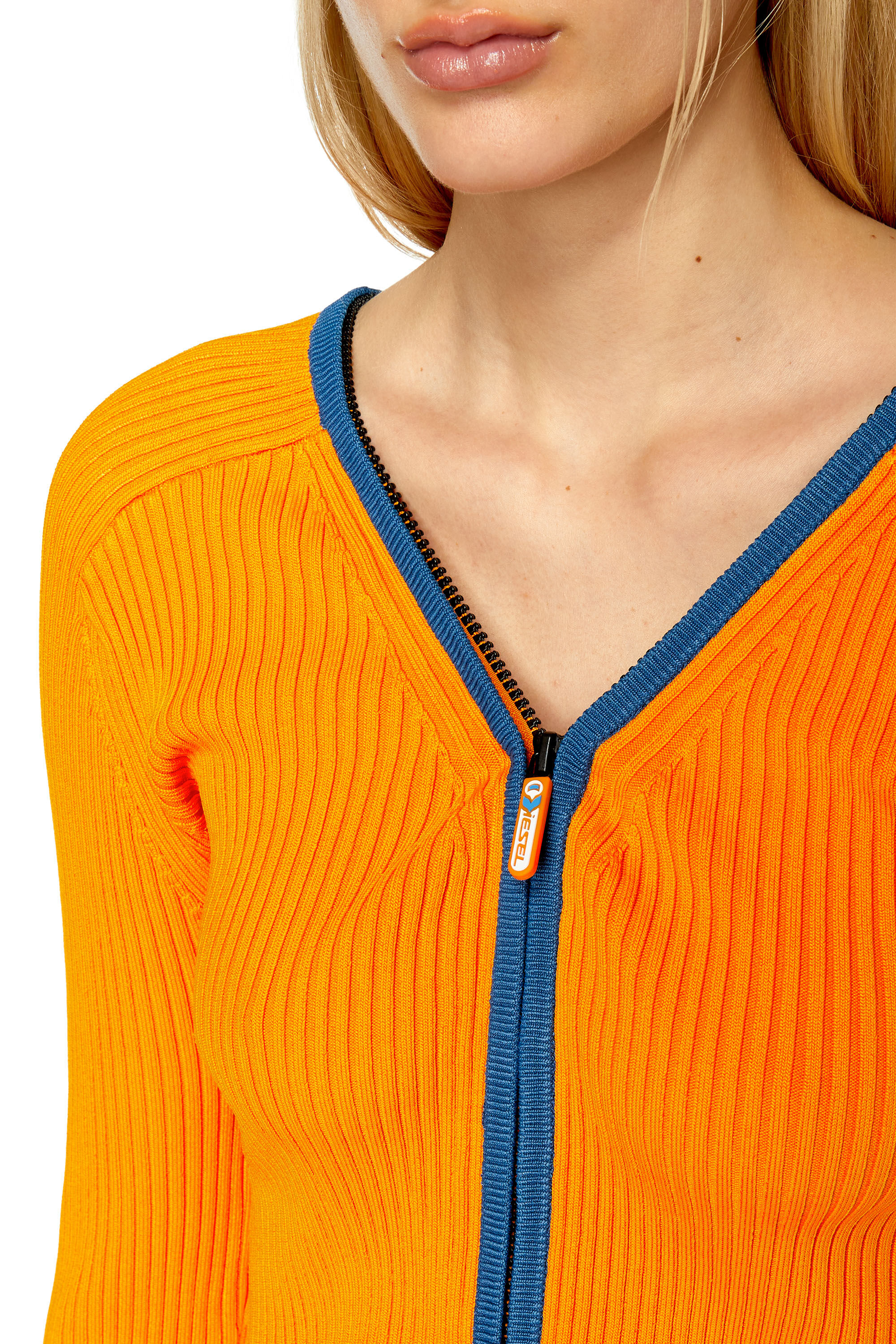 M OIRA Woman Ribbed cardigan with curved hem Diesel