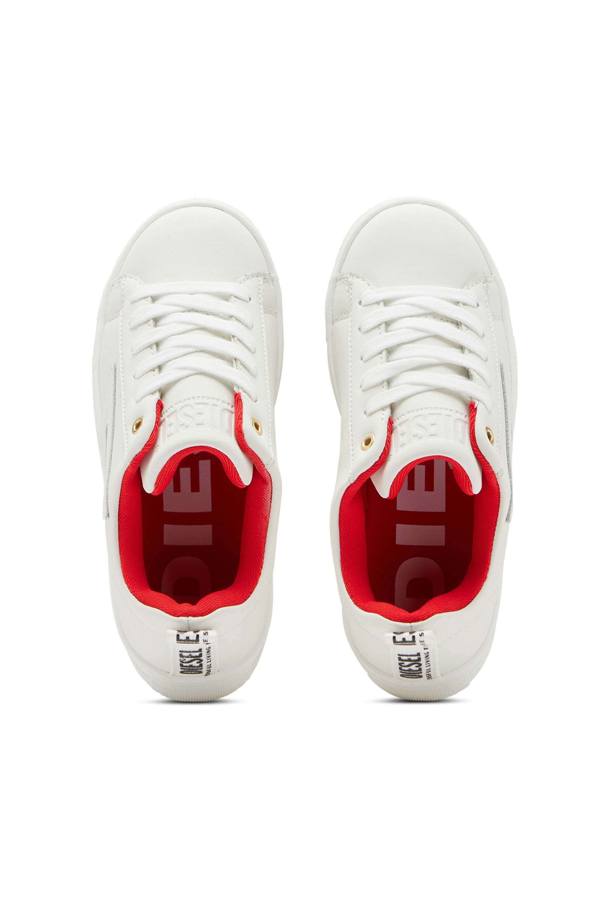 Diesel - S-VANEELA LC, Unisex's Leather platform sneakers in White - 5
