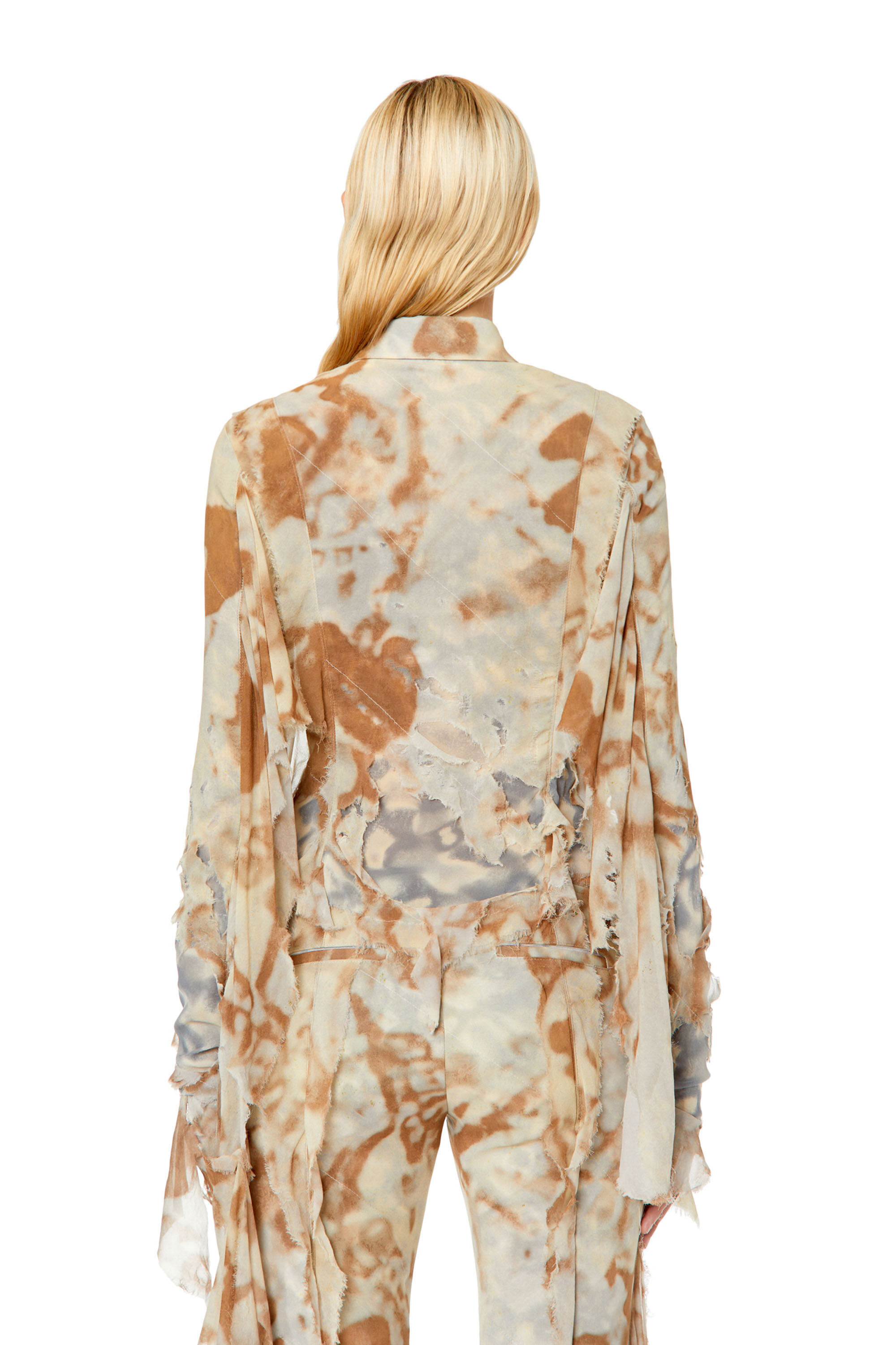 Diesel - C-DERICIA, Chemise camouflage en mousseline à deux couches Femme in Beige - 5