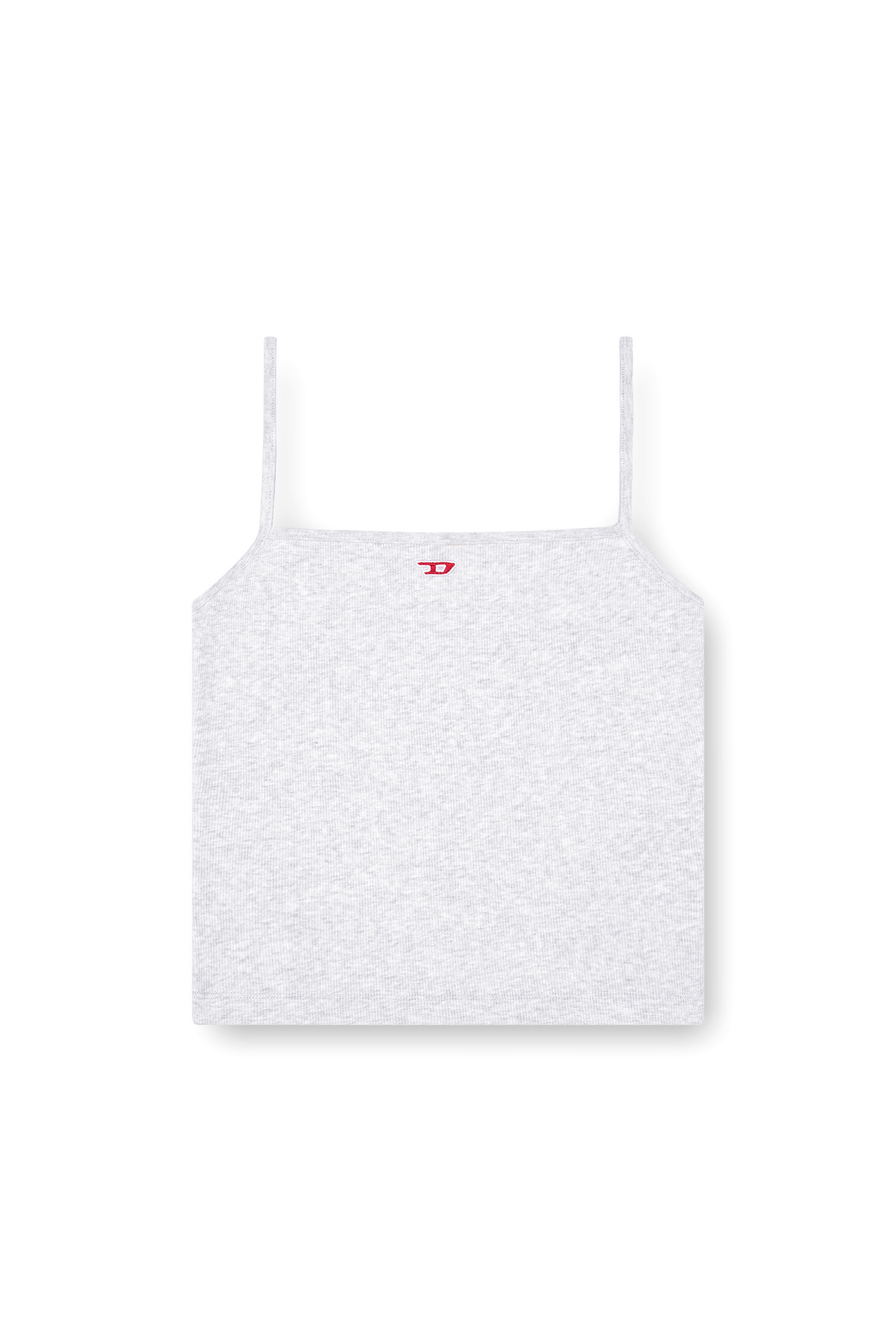 Diesel - T-HOP-D, Female's Cropped tank with D logo in Grey - 2