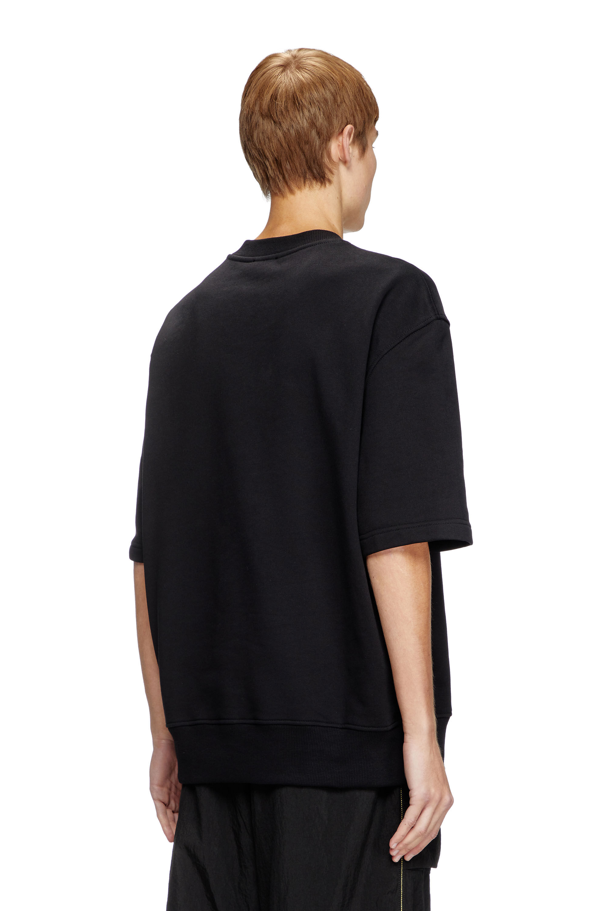 Diesel - S-COOLING-L1, Male's Half-sleeve sweatshirt with metallic logo in Black - 4
