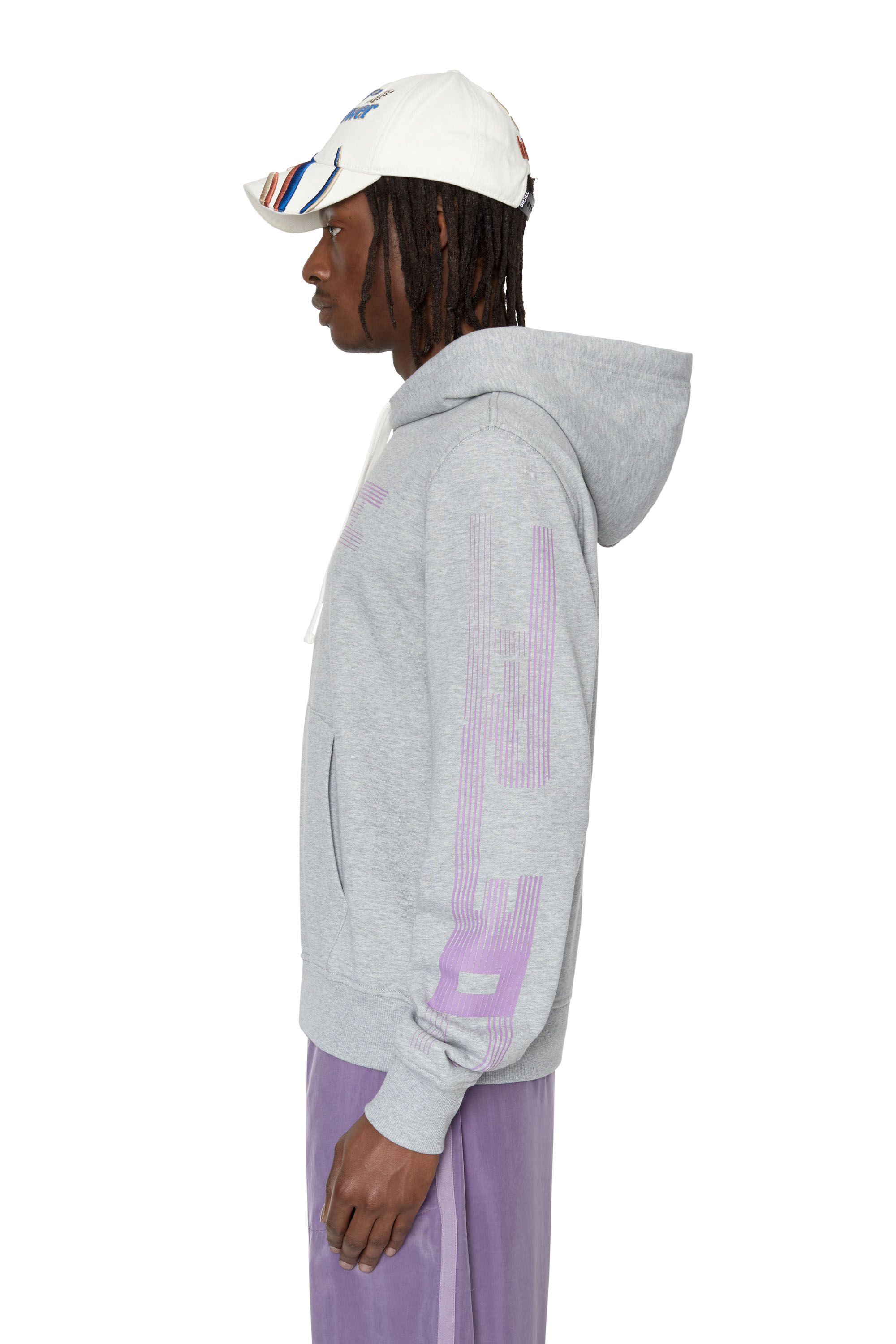 S-GINN-HOOD-E3 Man: Hoodie with striped logo graphics | Diesel