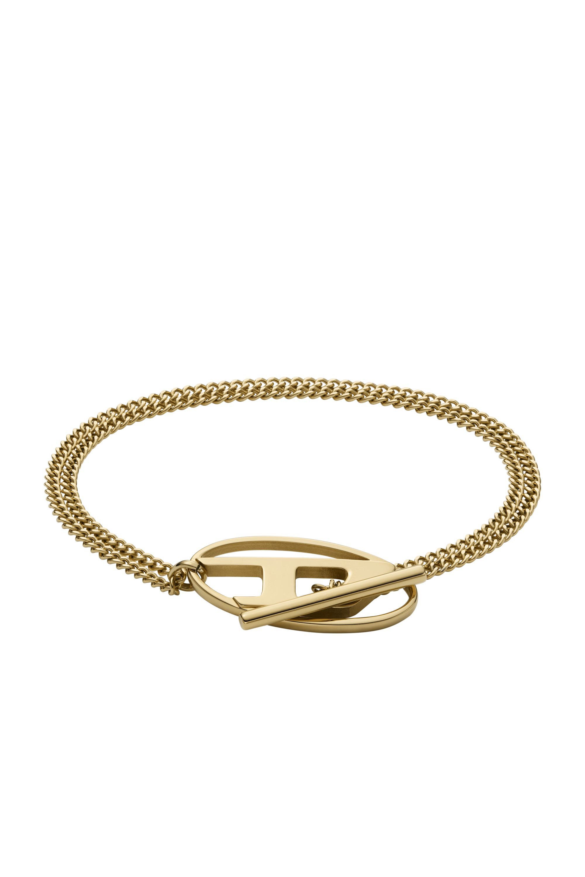 Women s Gold Tone Stainless Steel Chain Bracelet Gold Diesel