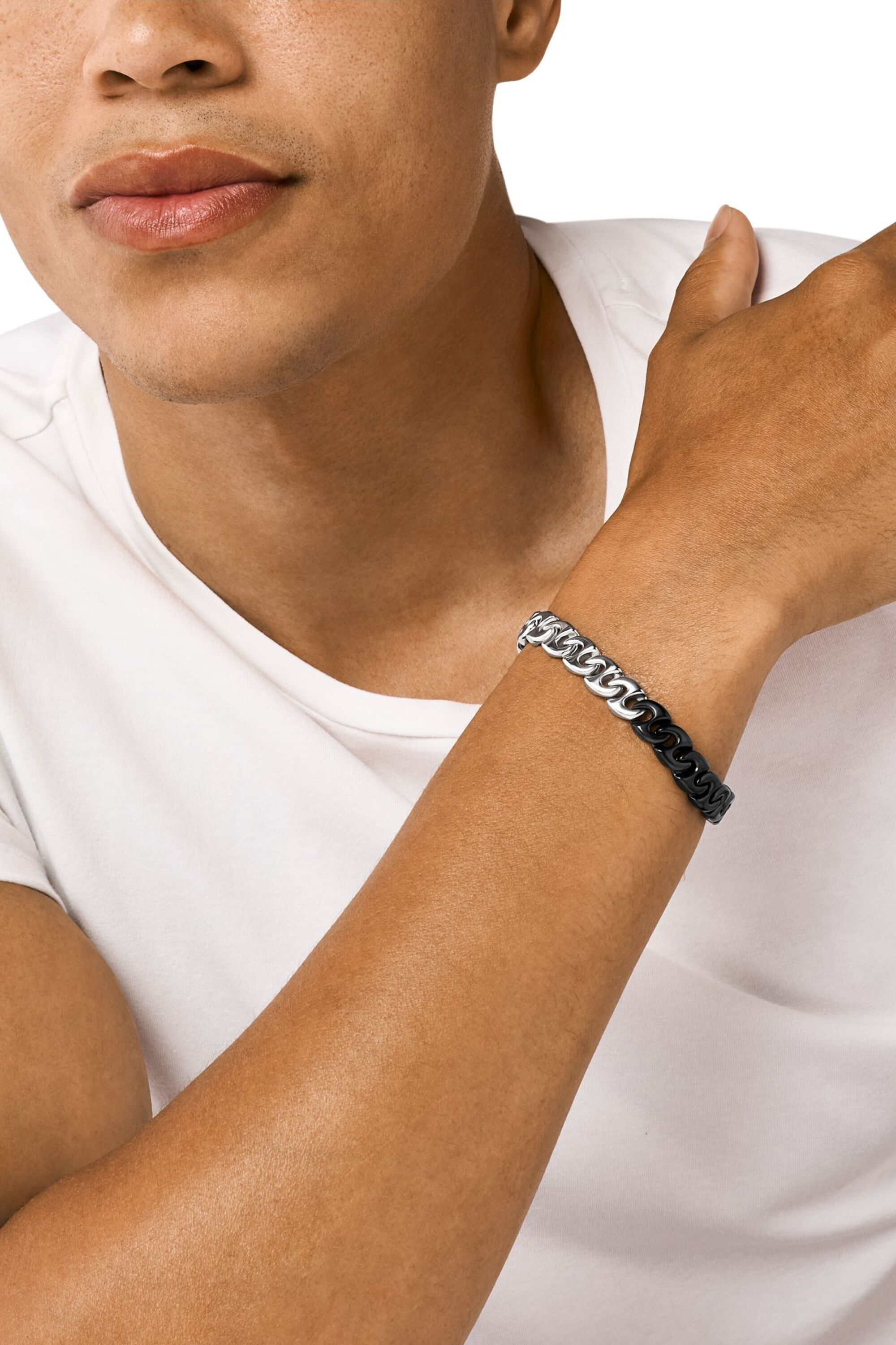 【大特価!!】 Women's Two-Tone Silver | Bracelet Chain Steel Stainless アクセサリー