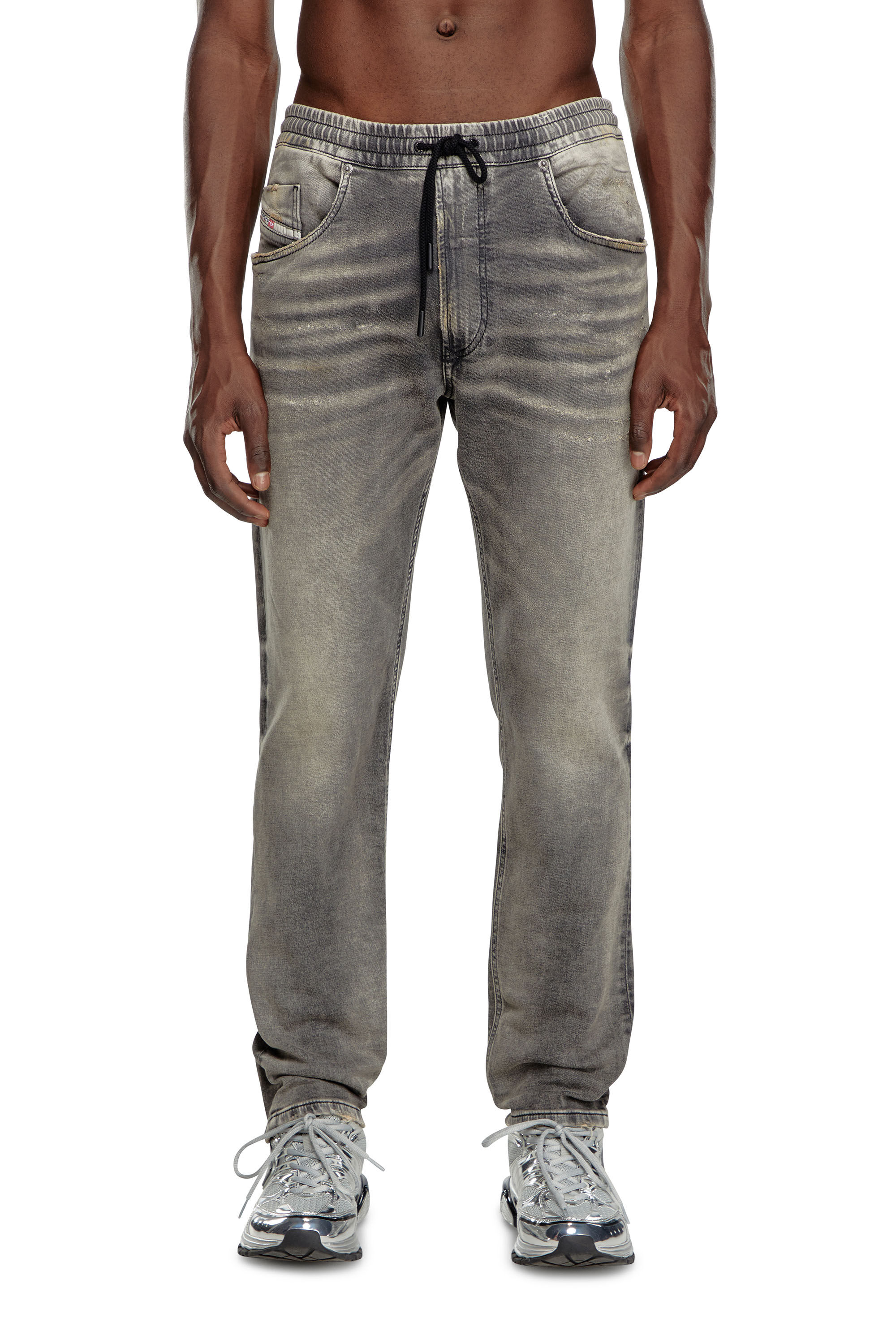 Diesel - Male Tapered 2030 D-Krooley Joggjeans® 068LQ, Grey - Image 3