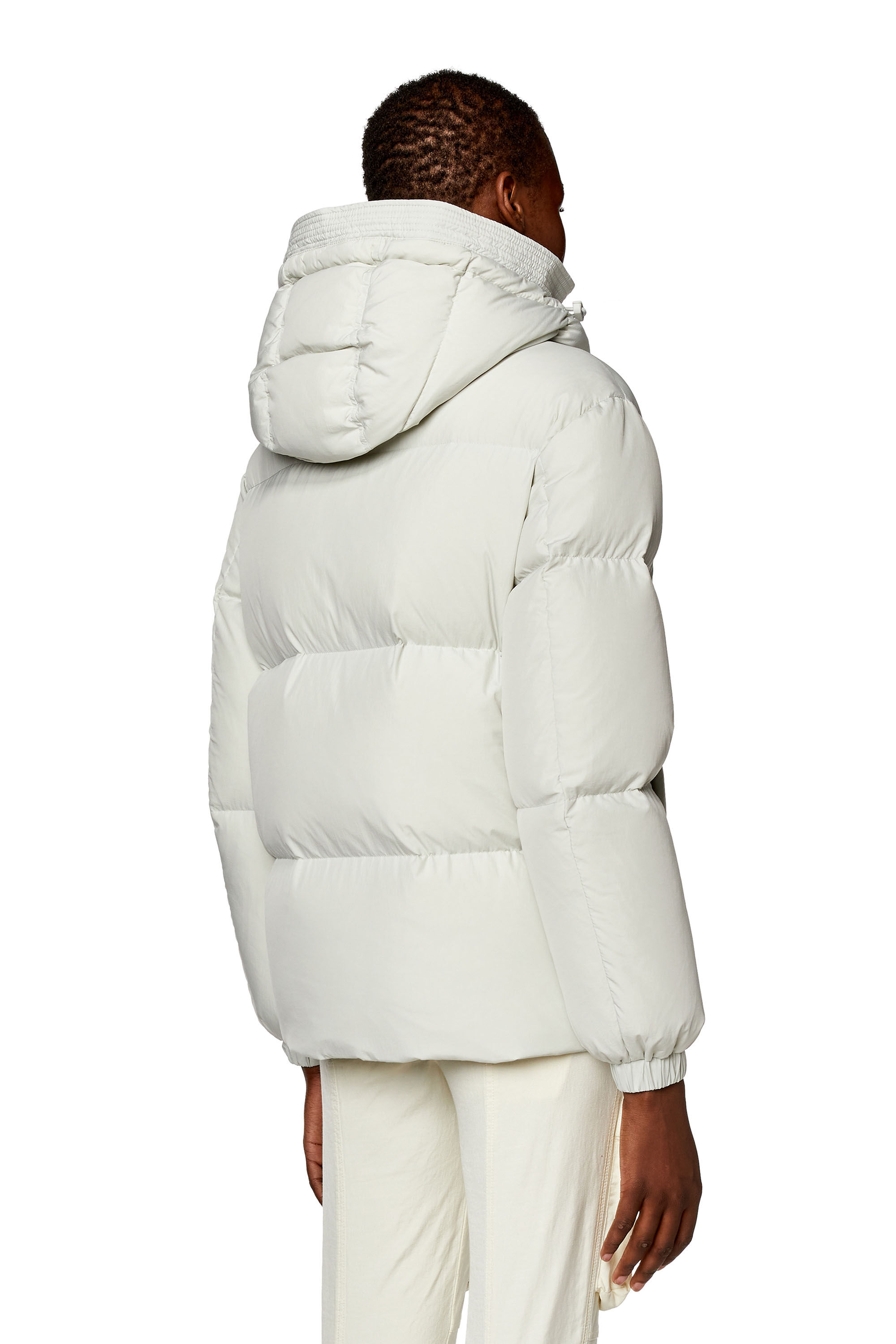 Diesel - W-ROLFYS-FL, Female's Down jacket in recycled nylon taslan in White - 4