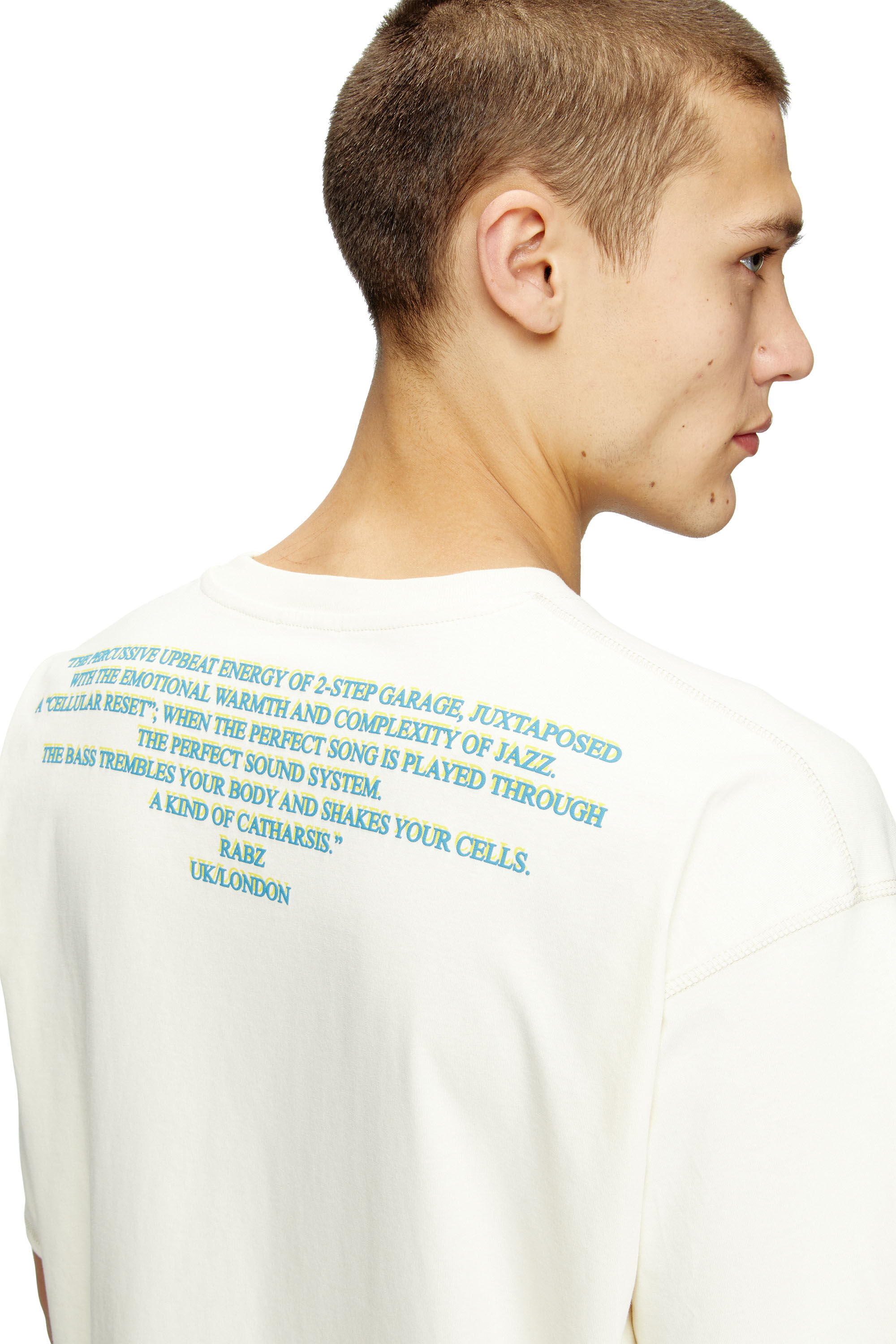 Diesel - T-BIX-AA, Unisex's T-shirt with lyrics print in White - 4