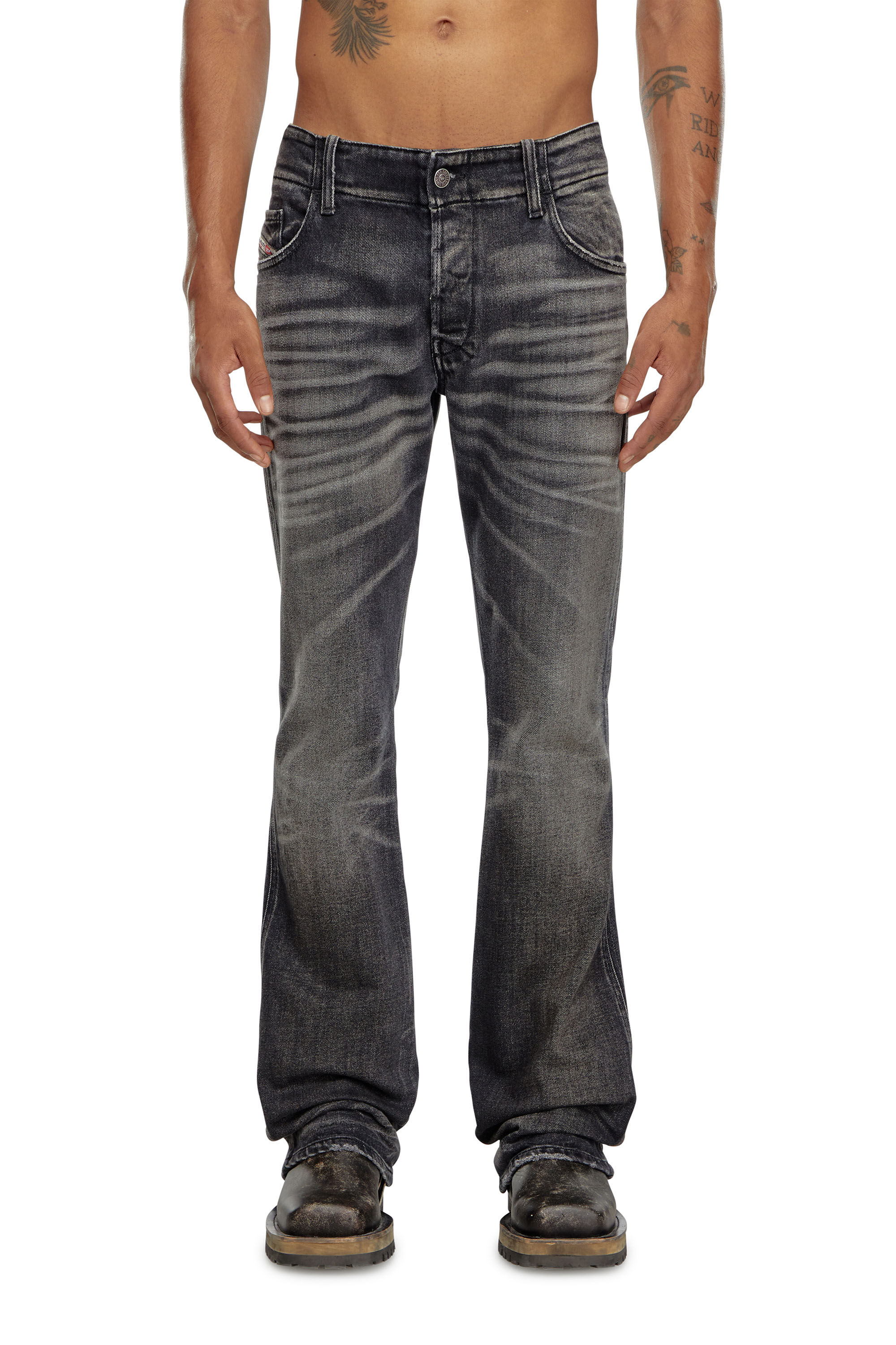 Black slim bootcut jeans mens on sale