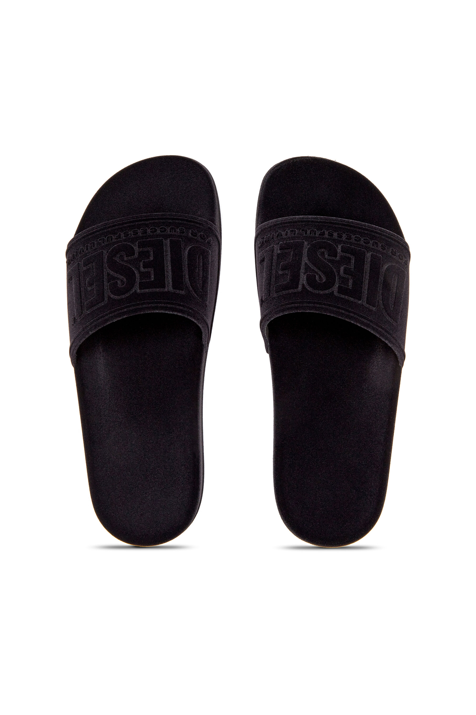 Diesel - SA-MAYEMI CC W, Female's Sa-Mayemi-Pool slides with velvety flocking in Black - 4