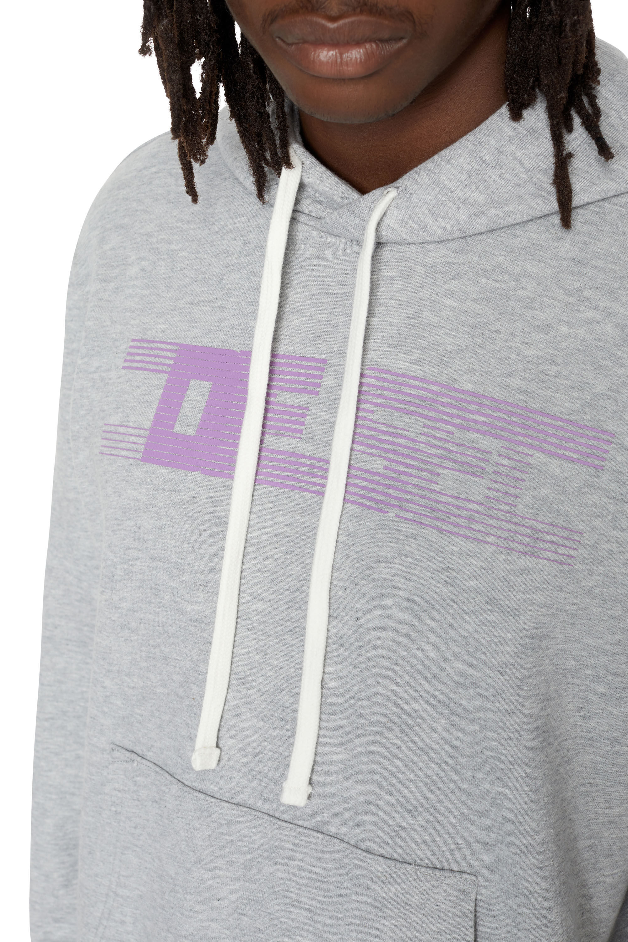 S-GINN-HOOD-E3 Man: Hoodie with striped logo graphics | Diesel