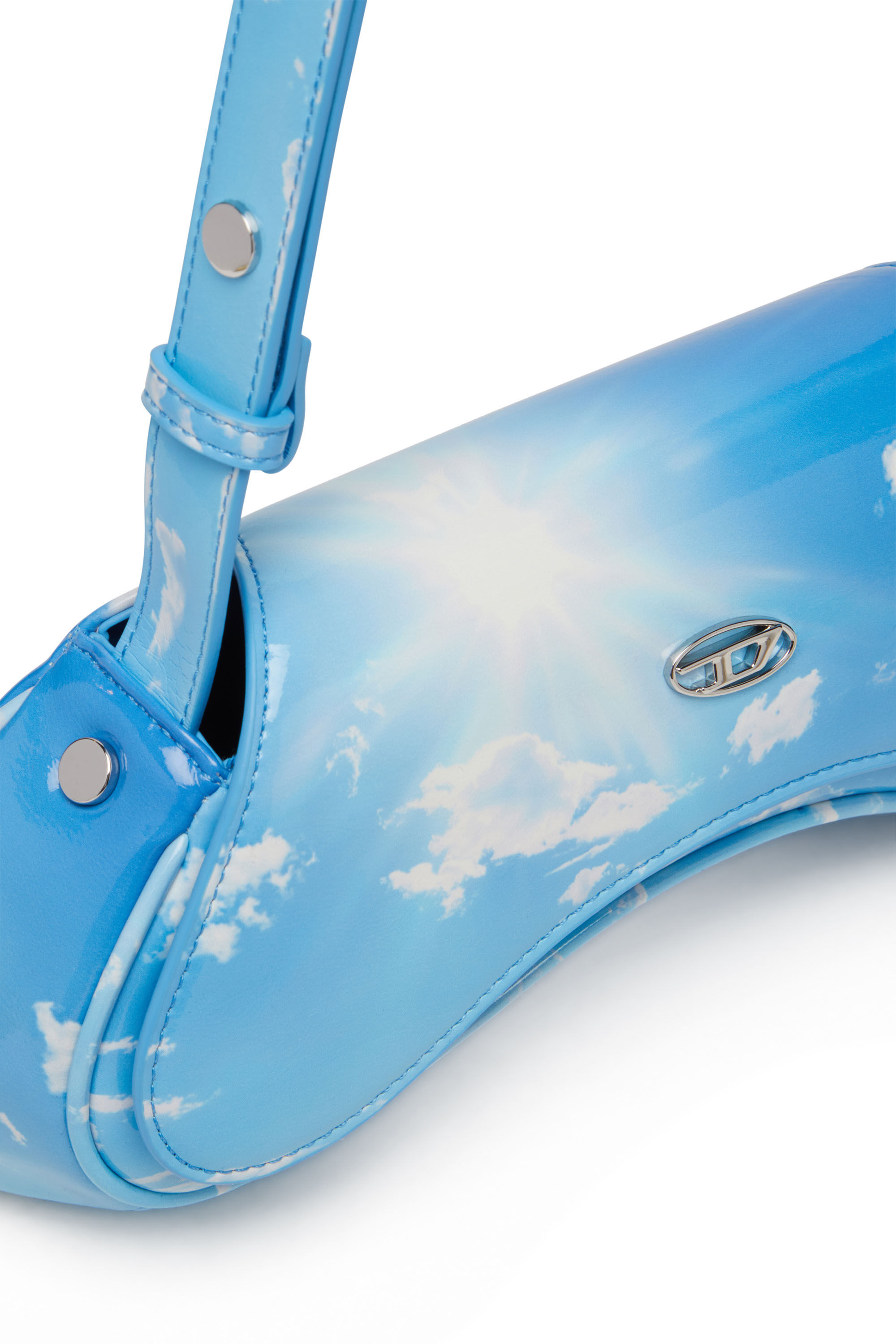 Diesel - PLAY CROSSBODY, Female's Play-Shoulder bag in printed glossy PU in Light Blue - 2