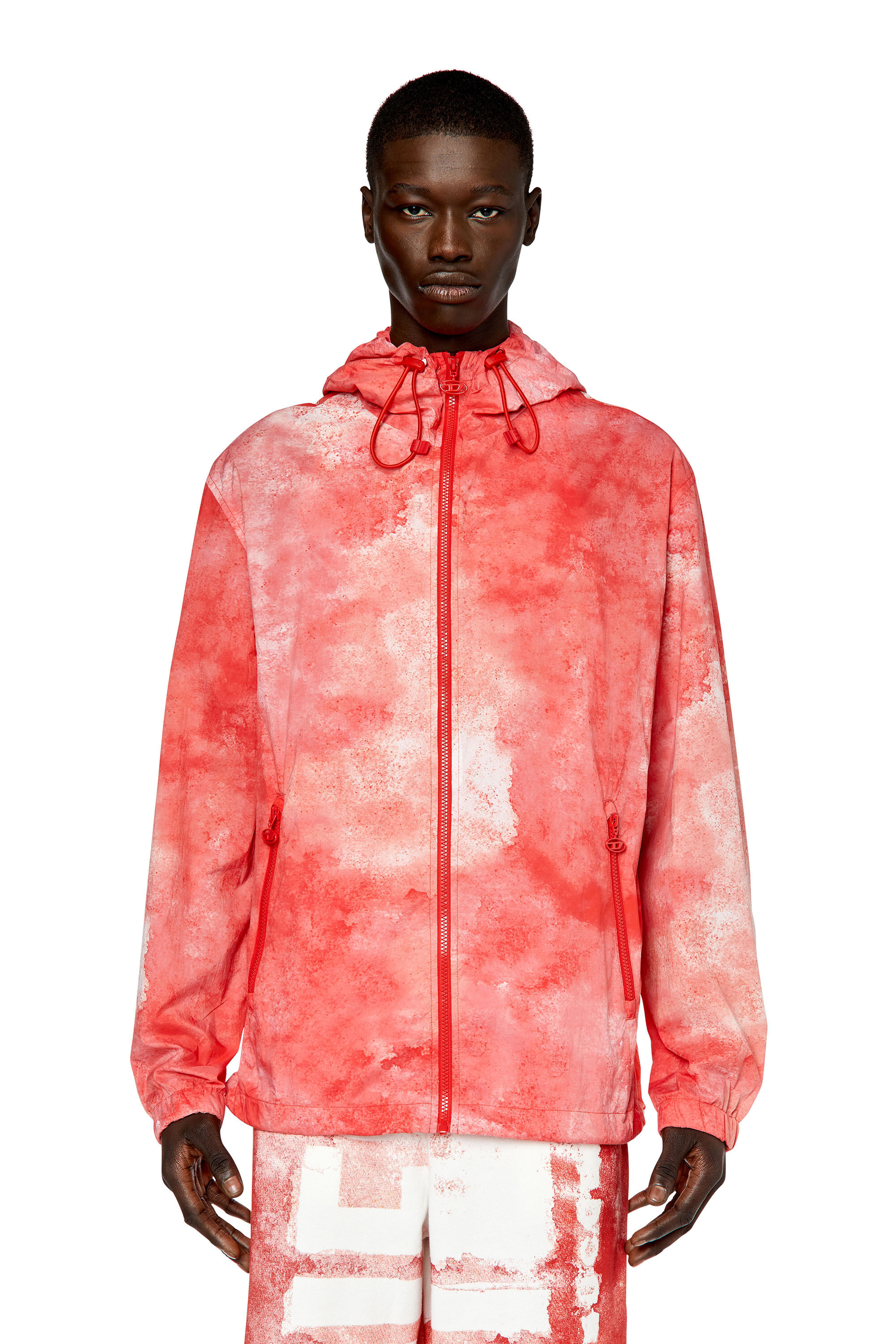 J-WARRETT-LOGO Man: Watercolour-effect windbreaker with logo
