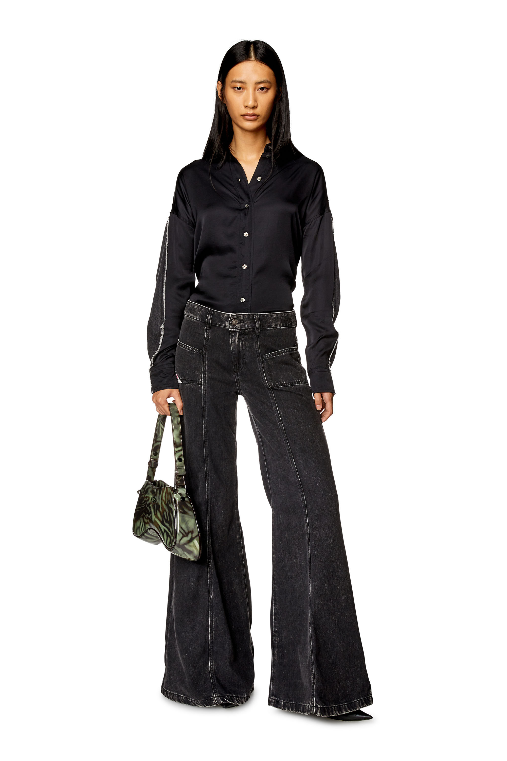 Women's Bootcut and Flare Jeans | Black/Dark grey | Diesel D-Akii