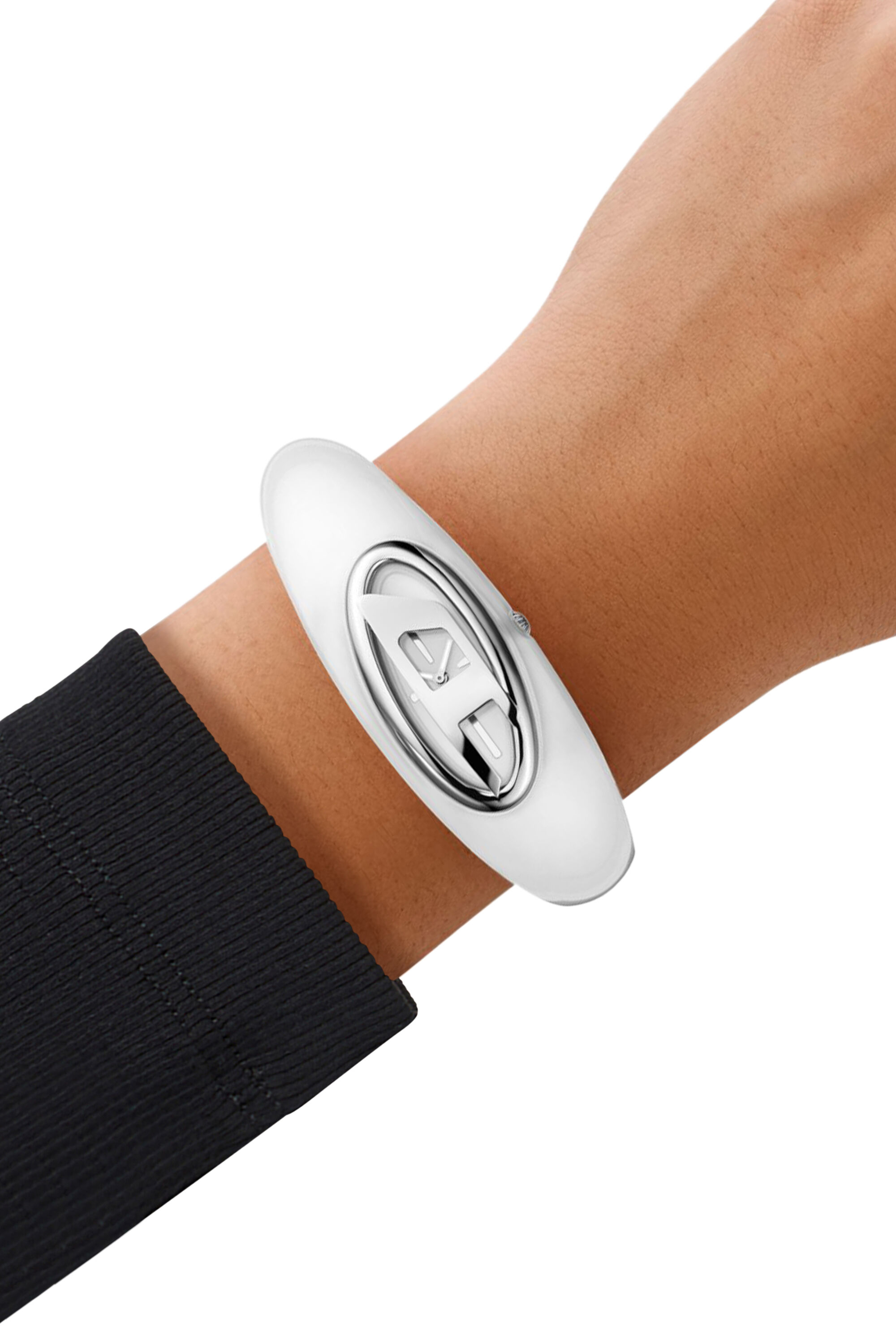 Diesel - DZ5618 WATCH, Female's Diesel Wonder-D Two-Hand White Nylon Resin Watch in White - 4