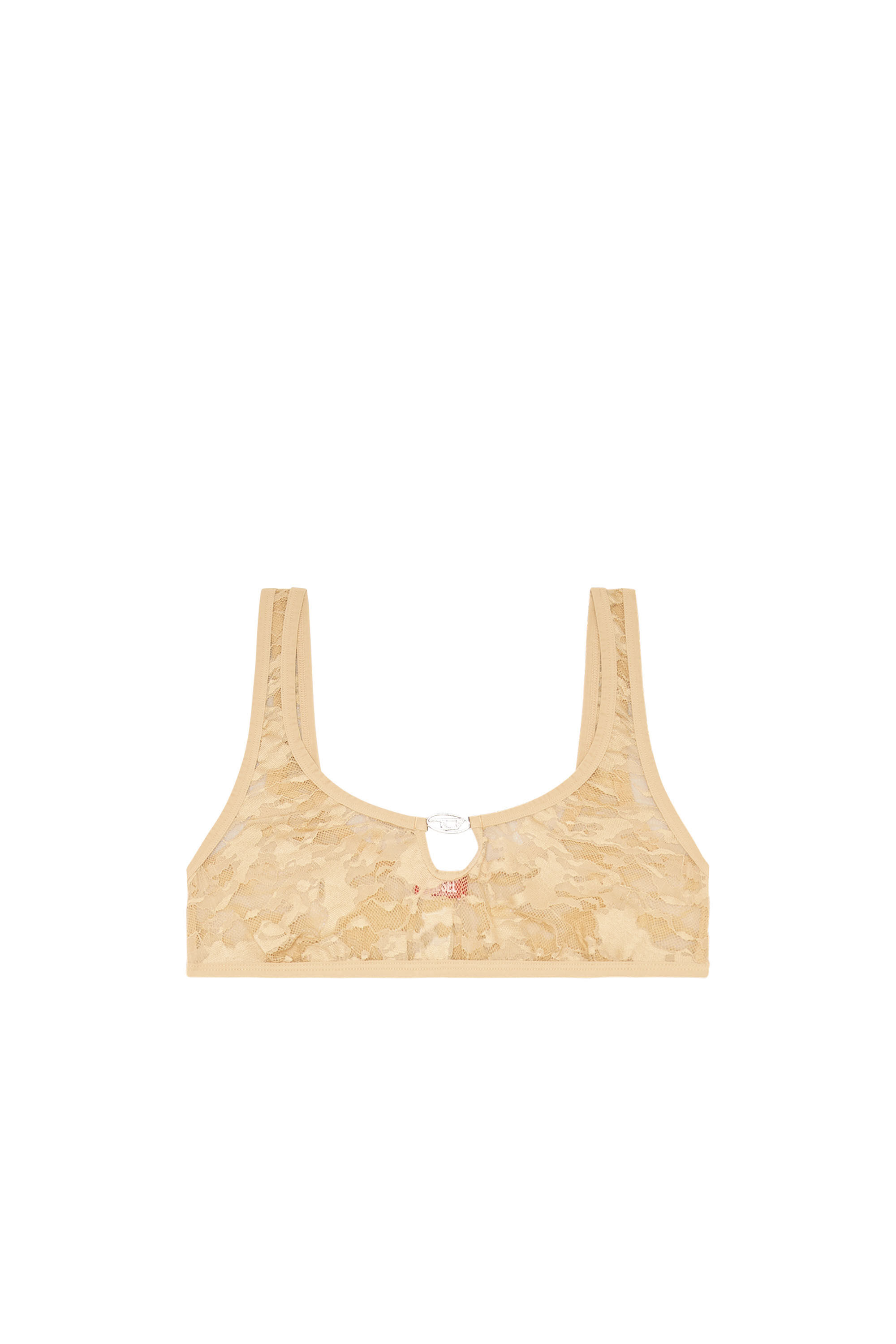 Diesel - UFSB-D-OVAL-LACE-BRALETTE, Female's Camo lace bralette with Oval D plaque in Light Brown - 4
