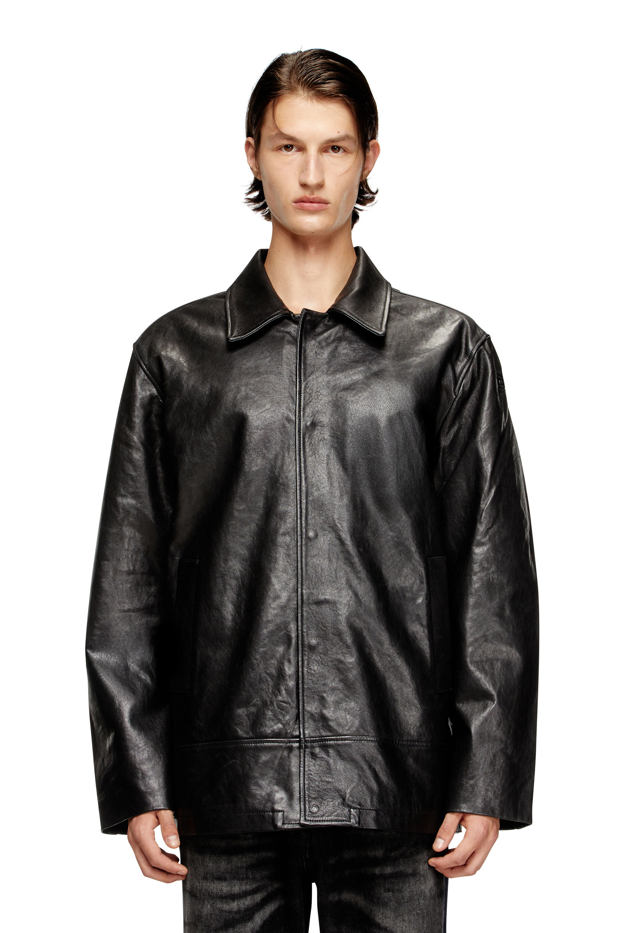 Diesel - L-JESS, Male's Padded leather jacket in Black - 3