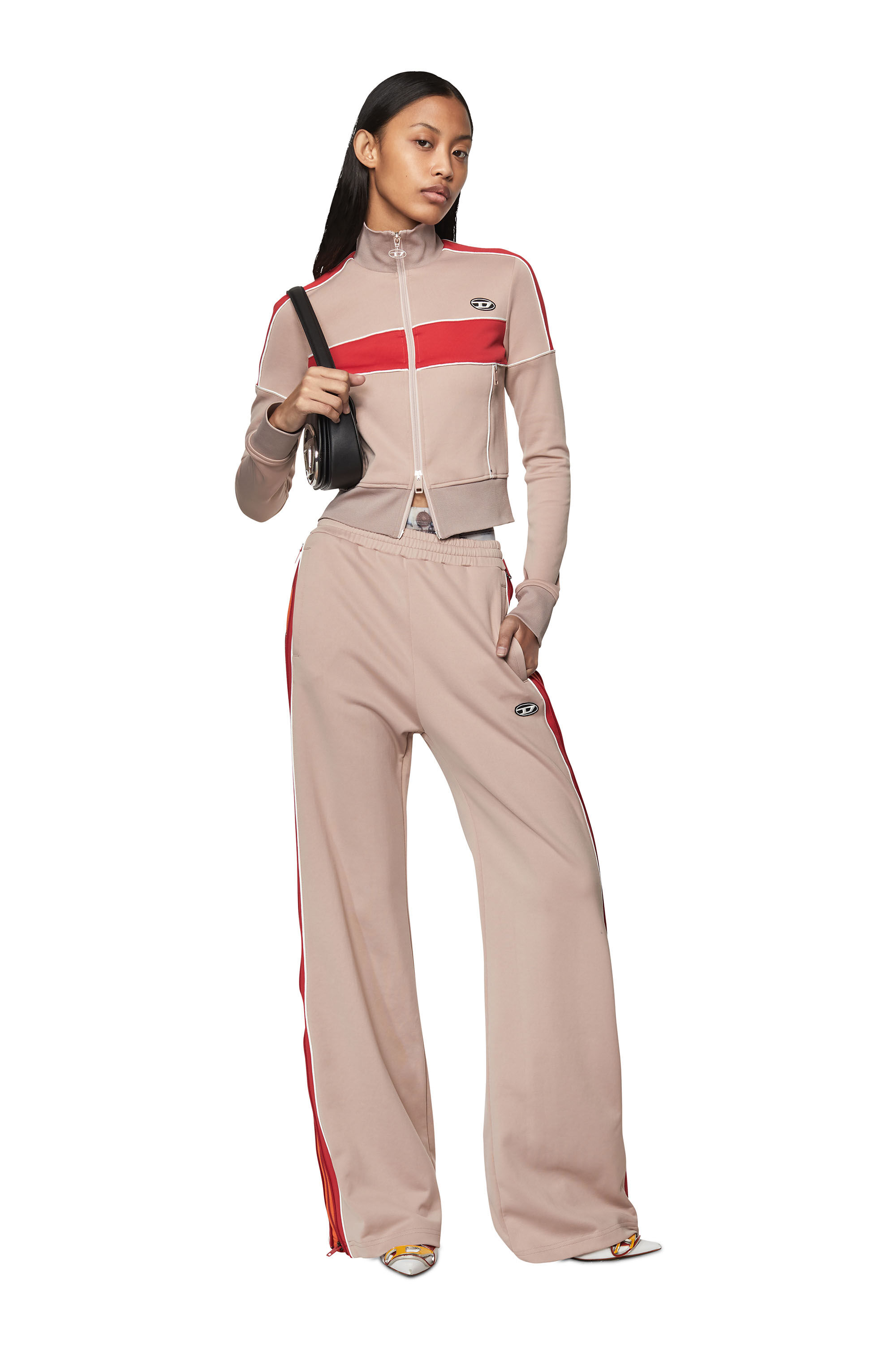 F HERYE Woman Fashion Show colour block sweat jacket Diesel