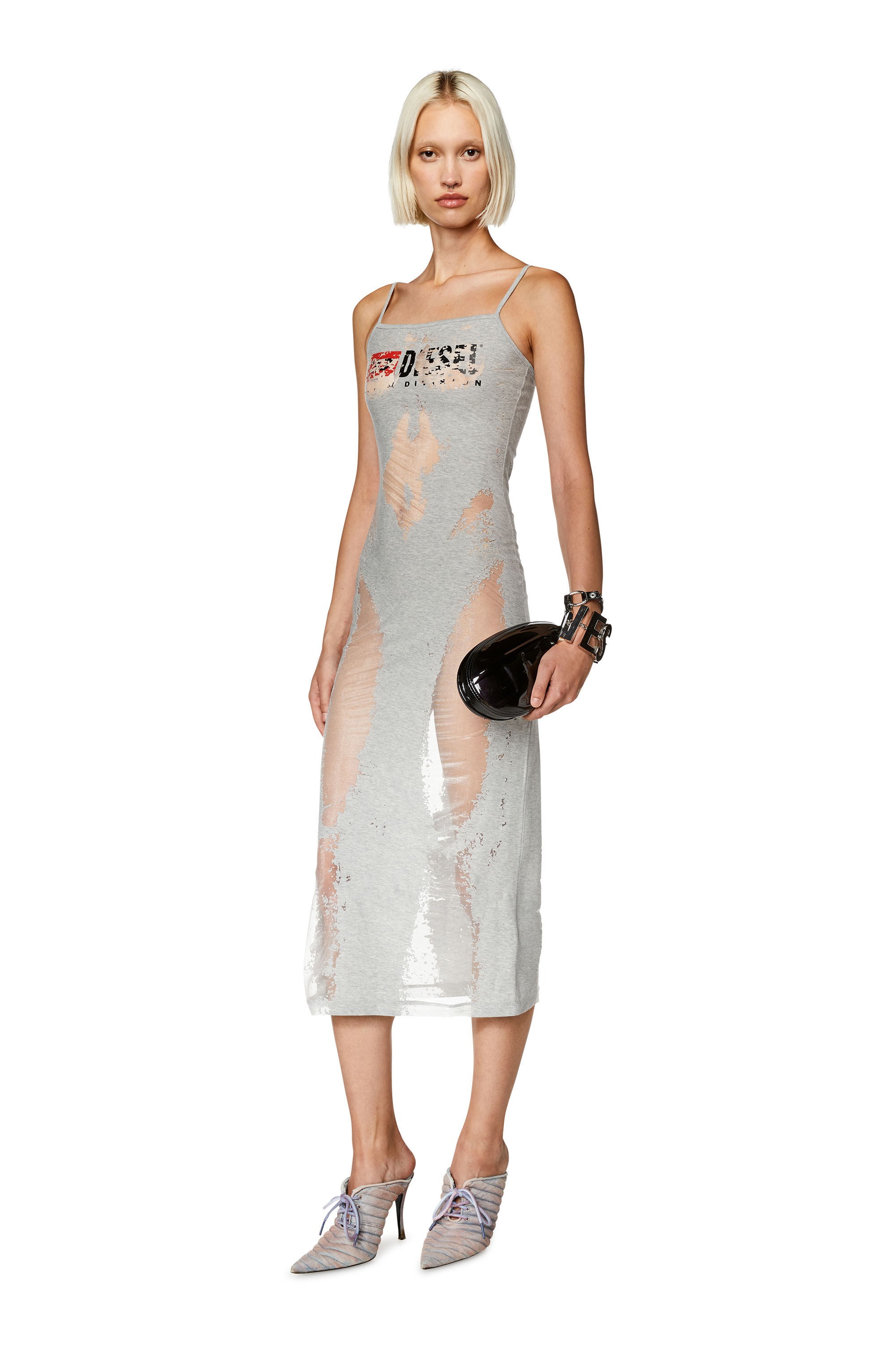 Women s Jersey dress with see through effect D HOPER DEVO Diesel