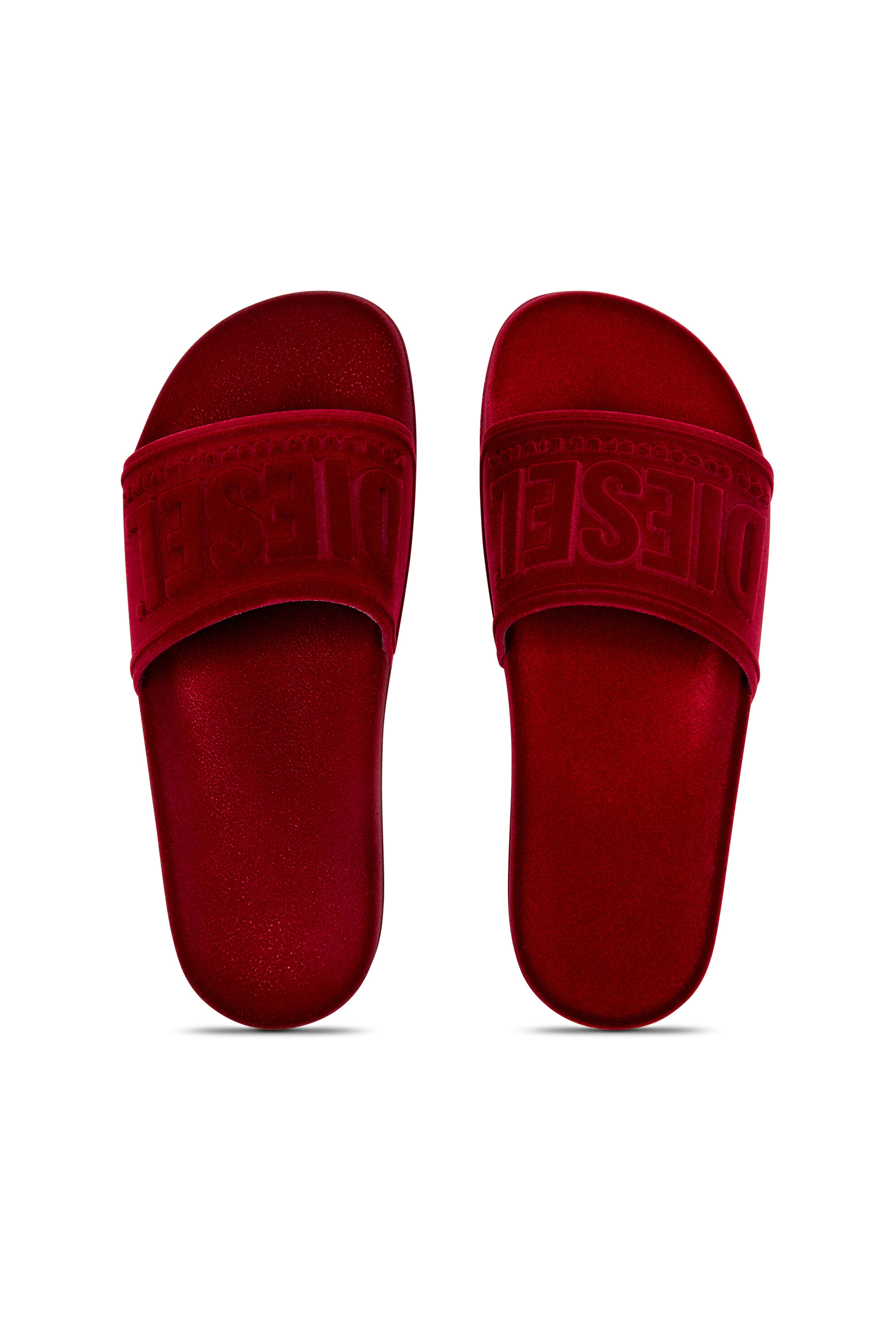 Diesel - SA-MAYEMI CC W, Female's Sa-Mayemi-Pool slides with velvety flocking in Red - 4