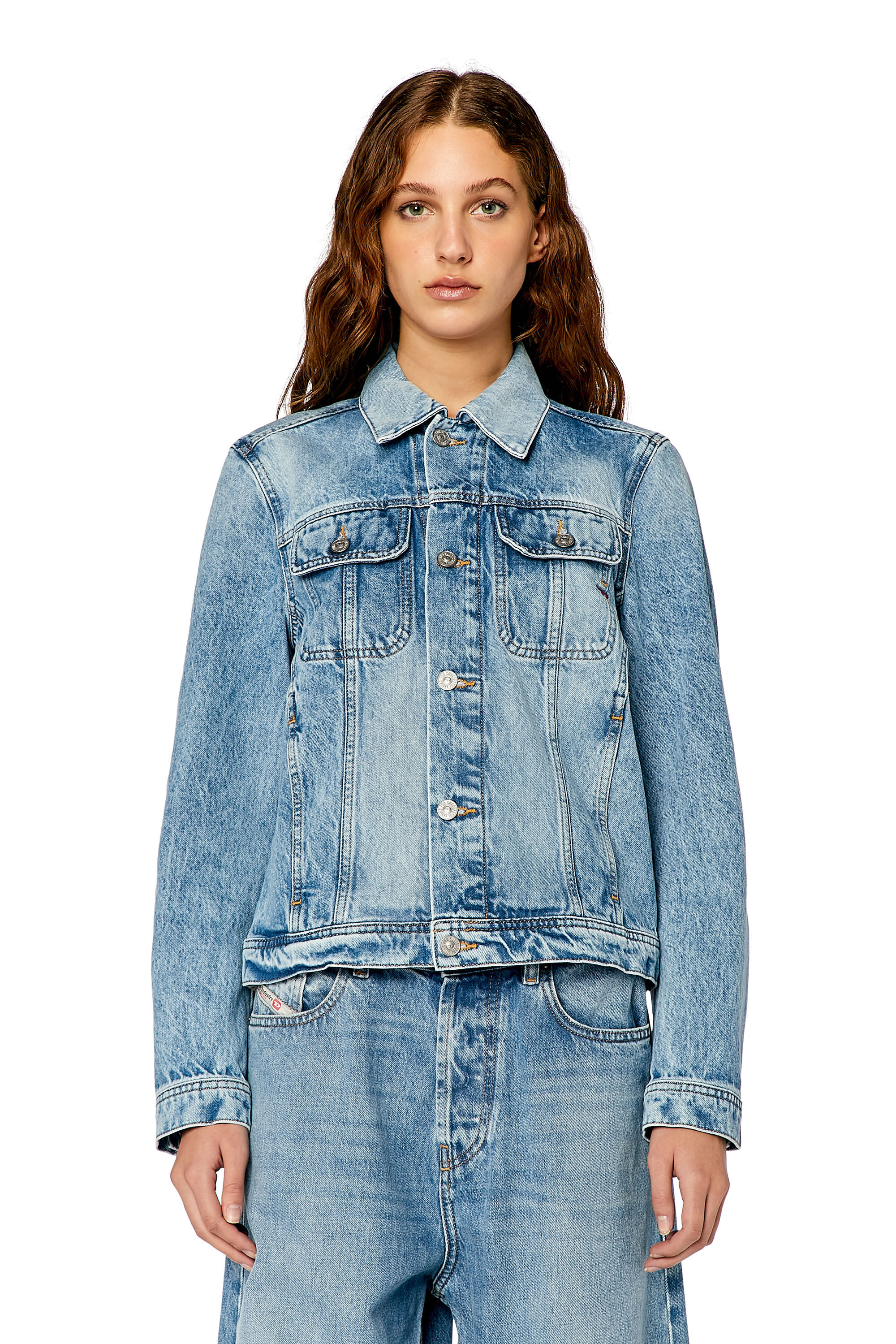 Diesel - DE-BONNY, Female's Trucker jacket in denim in Light Blue - 6