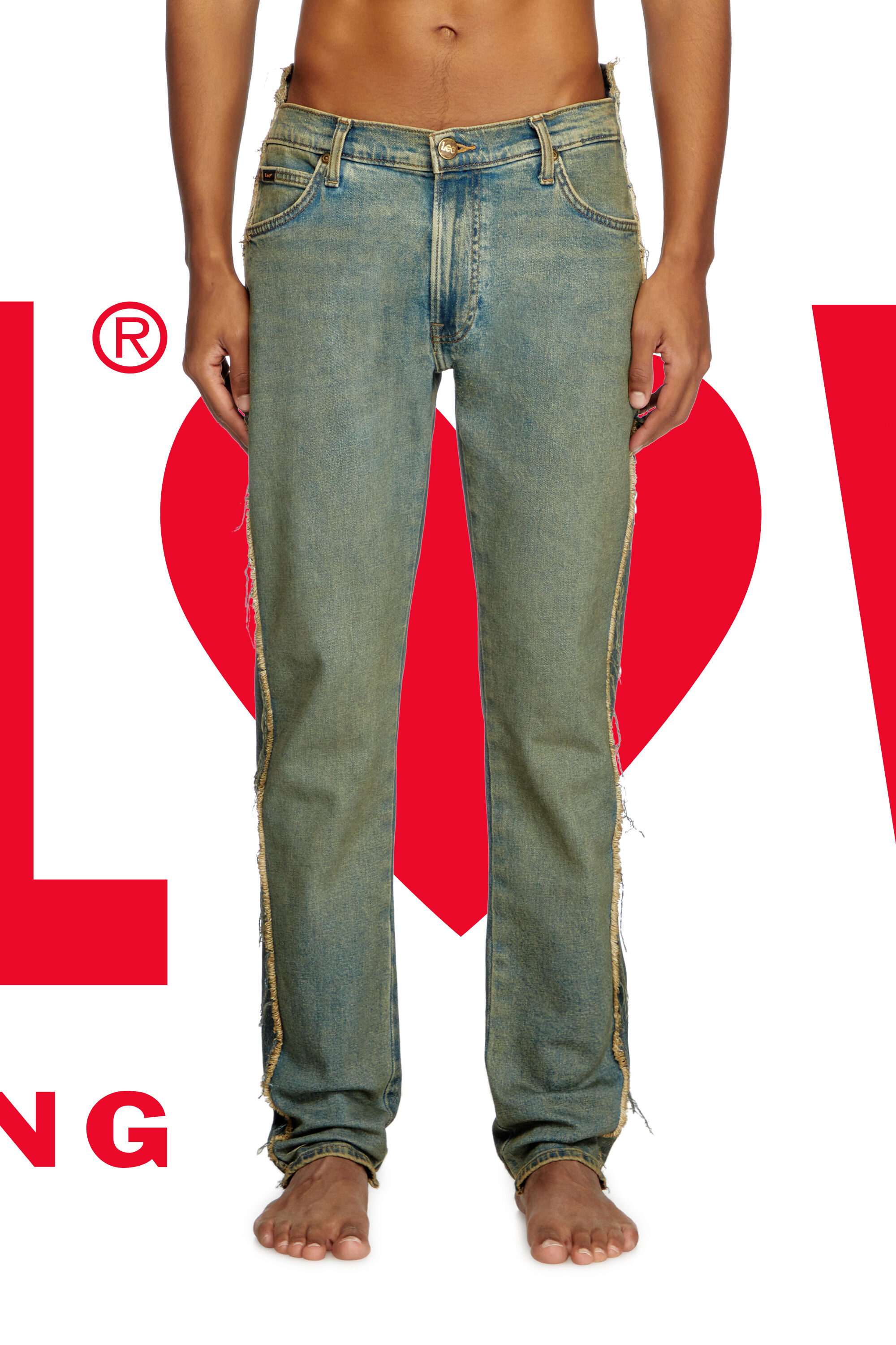Diesel - Regular Jeans Dieseloves 04 09M98 Homme, Bleu Foncé - Image 3