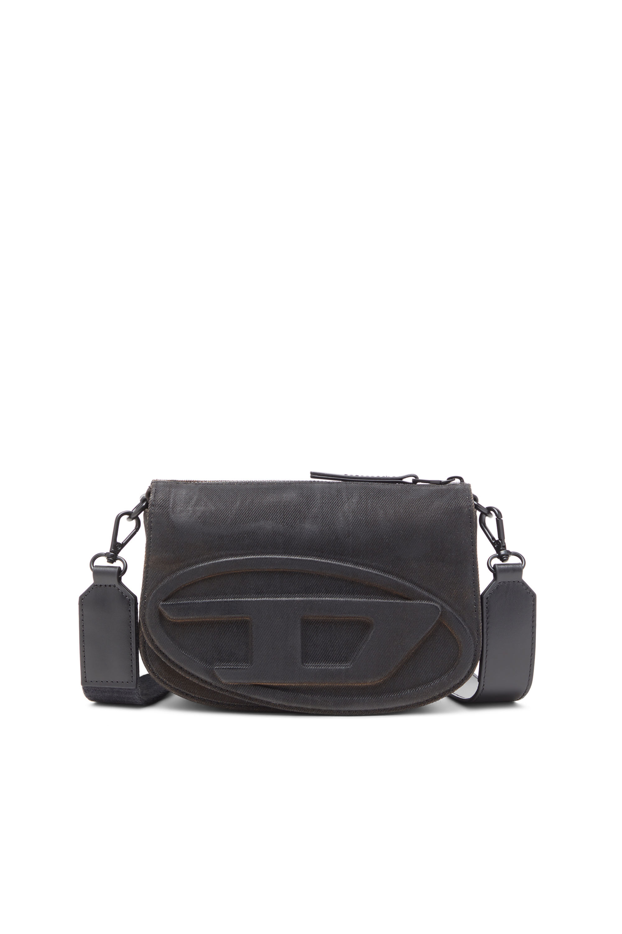 Diesel - 1DR CAMERA BAG, 1DR-Sac Camera en denim floqué Homme in Noir - 1