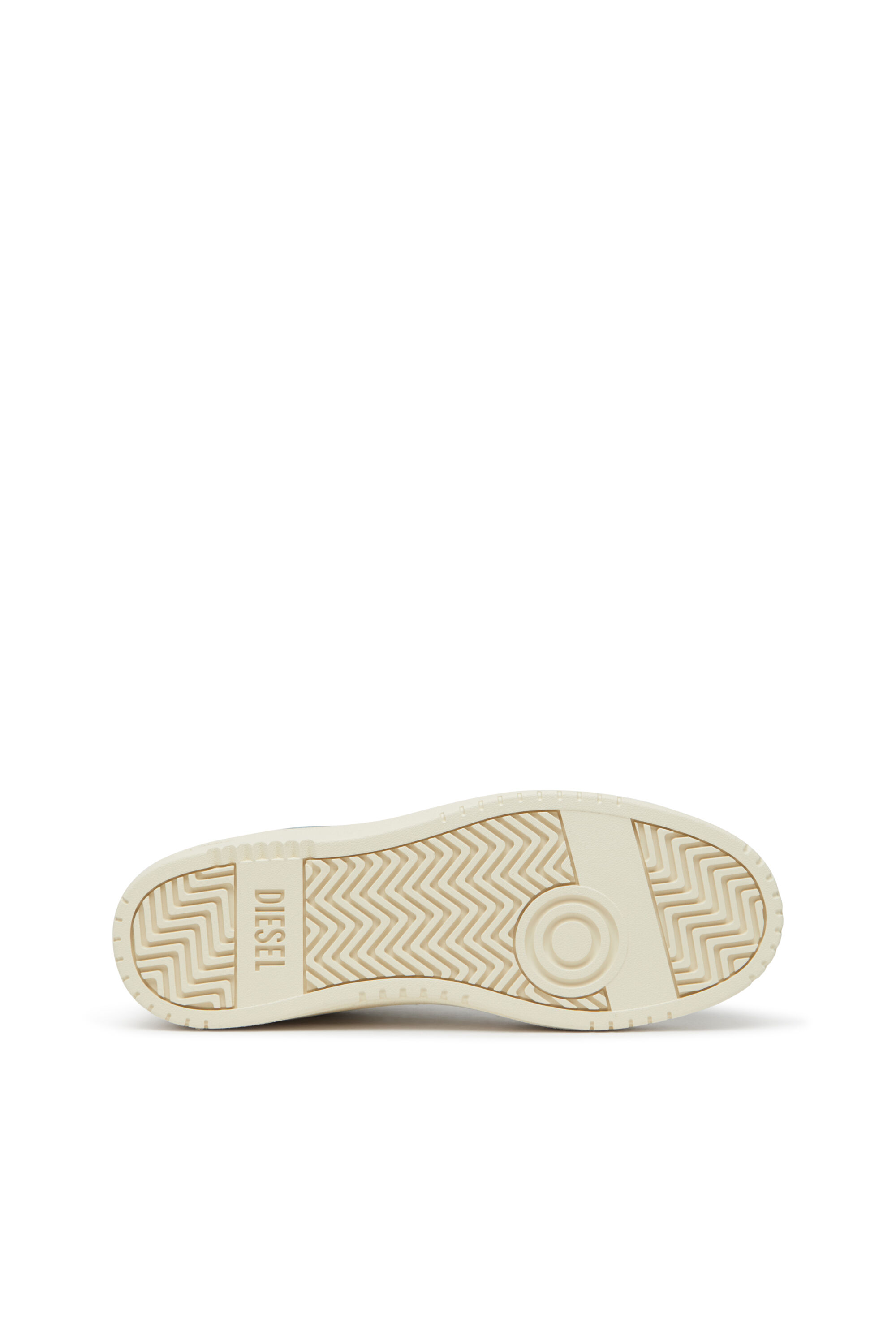 Diesel - S-OVAL SKATE LOW, Male's S-Oval Skate-Fabric-panelled leather sneakers in Beige - 5