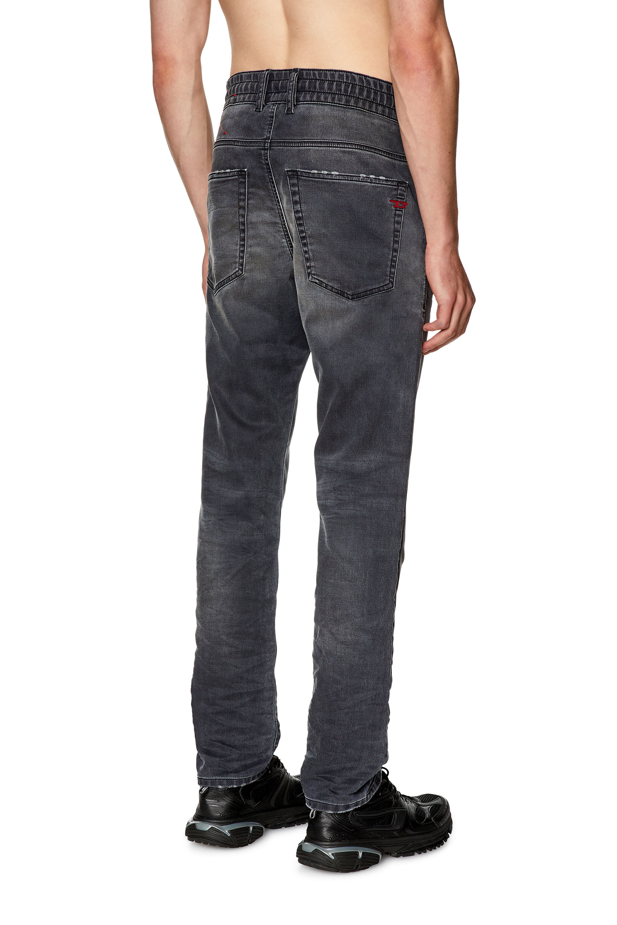Men s Tapered Jeans Black Dark grey Diesel 2030 D Krooley