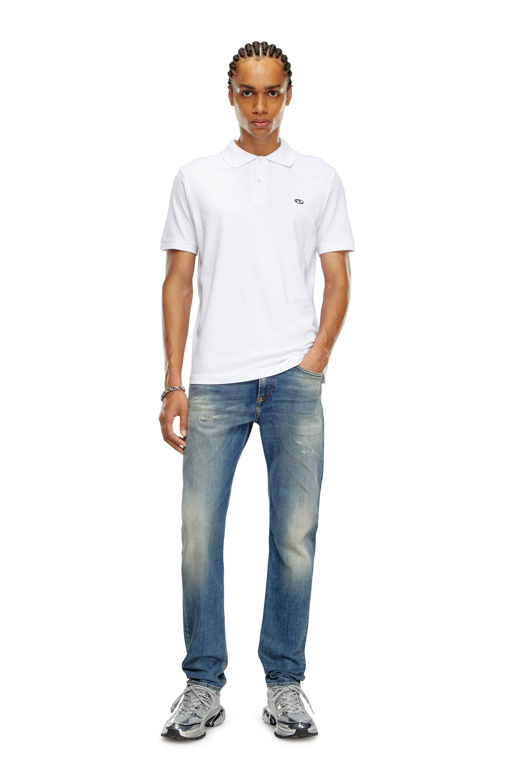 Diesel - T-REJUST-DOVAL-PJ, Polo avec empiècement oval D Homme in Blanc - 1