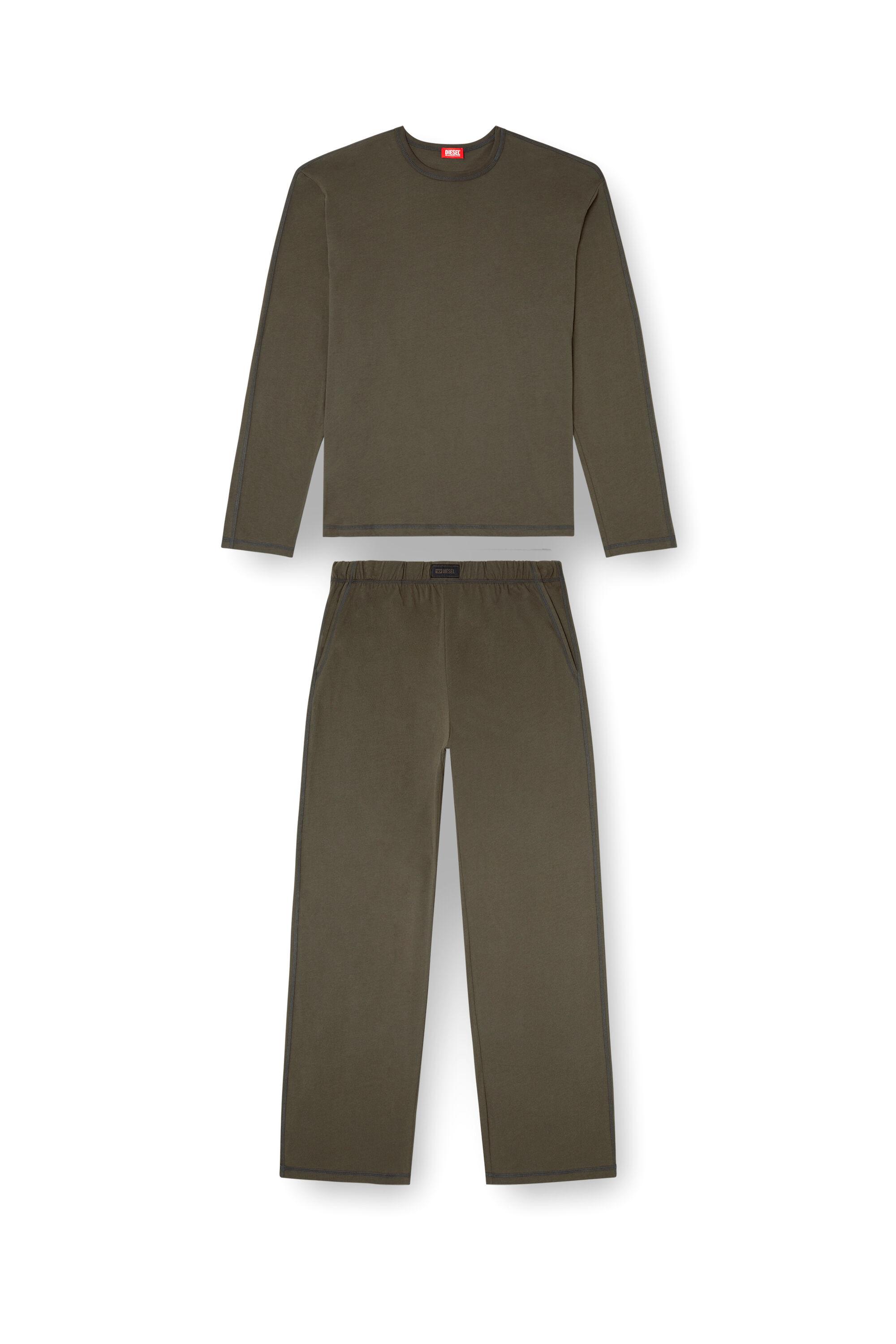 Diesel - SET-ADRIAN-UTLT, Male's Pajamas in cotton jersey in Brown - 4