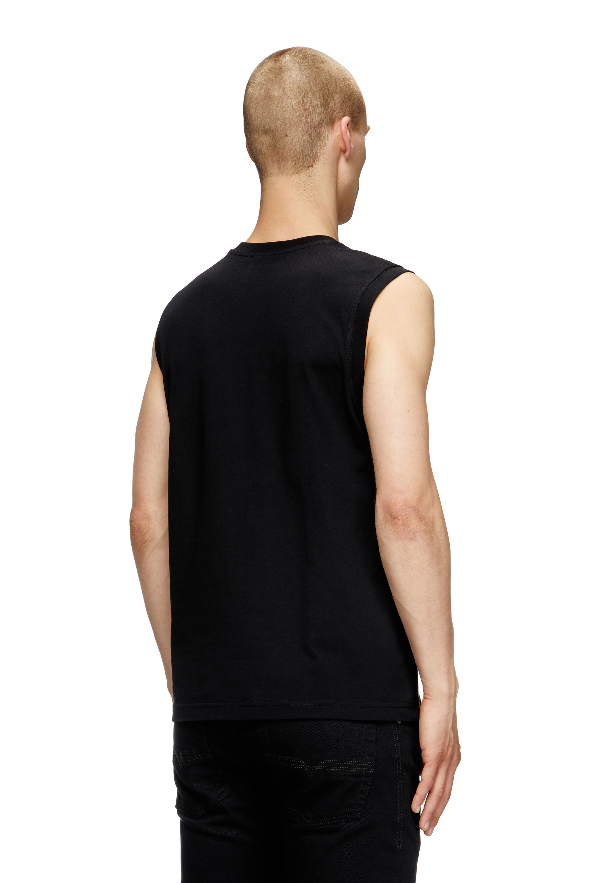 Diesel - T-ISCO-DIV, Male's Tank top with chest logo print in Black - 4