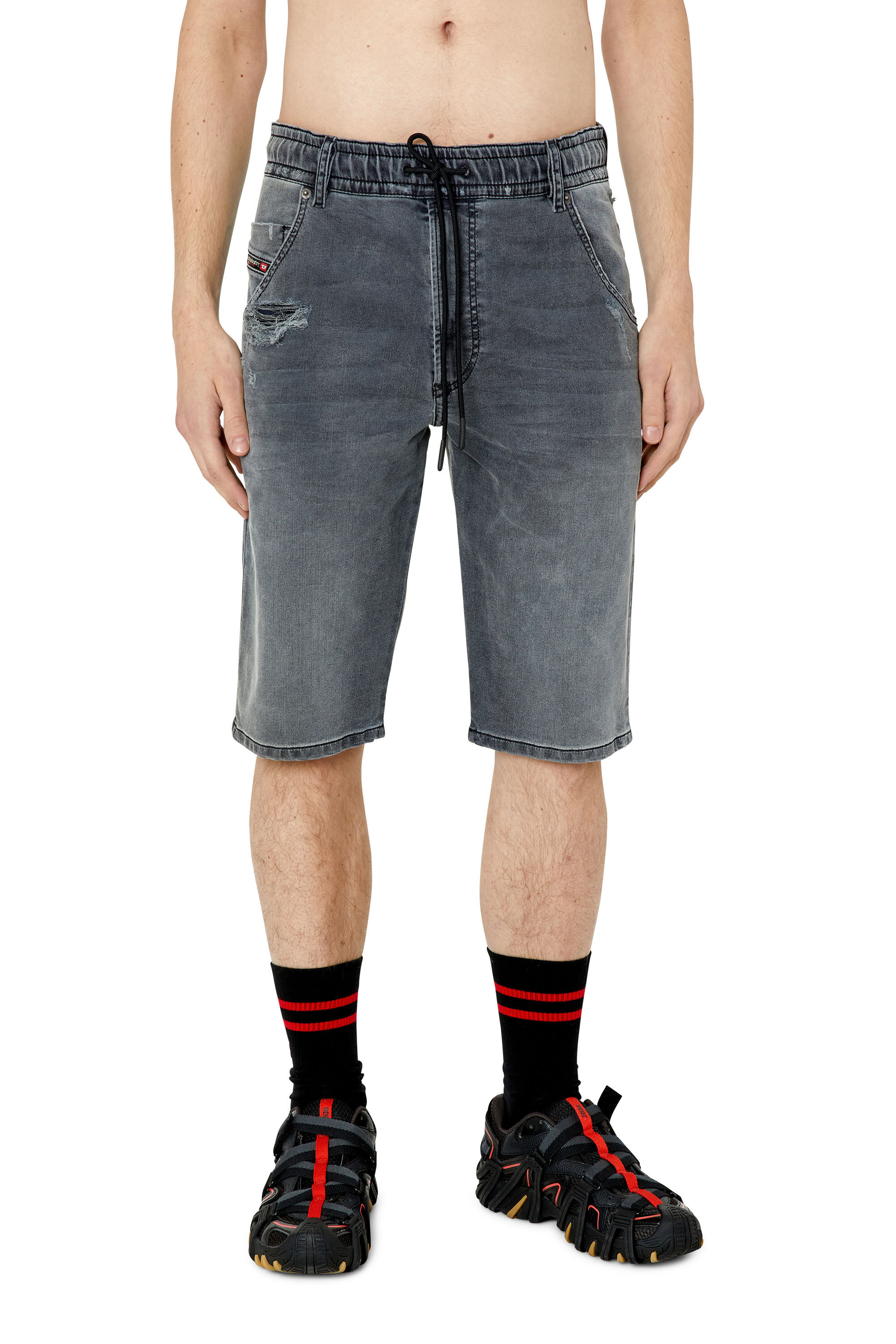 D KROOSHORT Z JOGGJEANS Man Ripped shorts in Track Denim Diesel