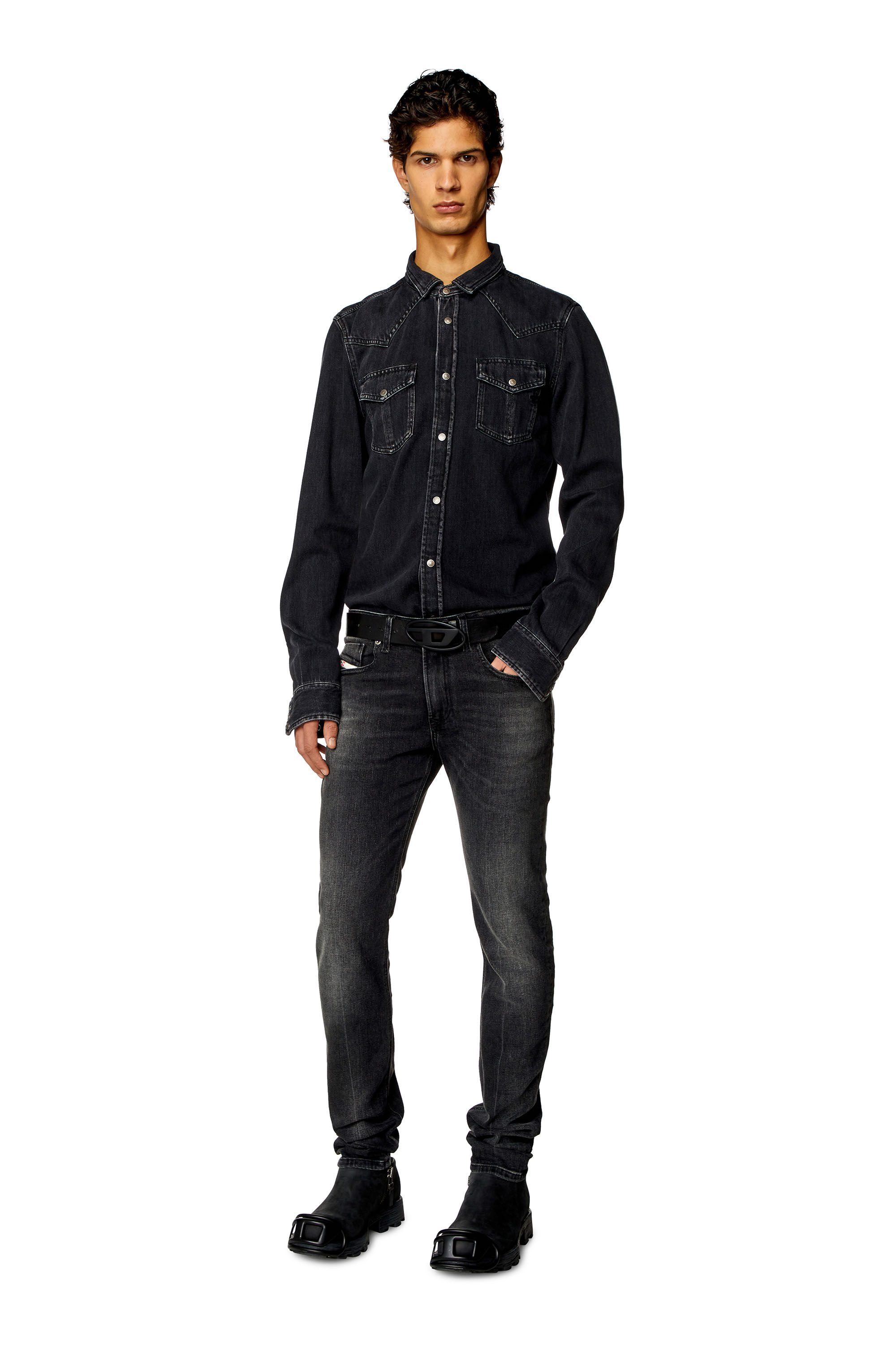 Men s Skinny Jeans Black Dark grey Diesel 1979 Sleenker