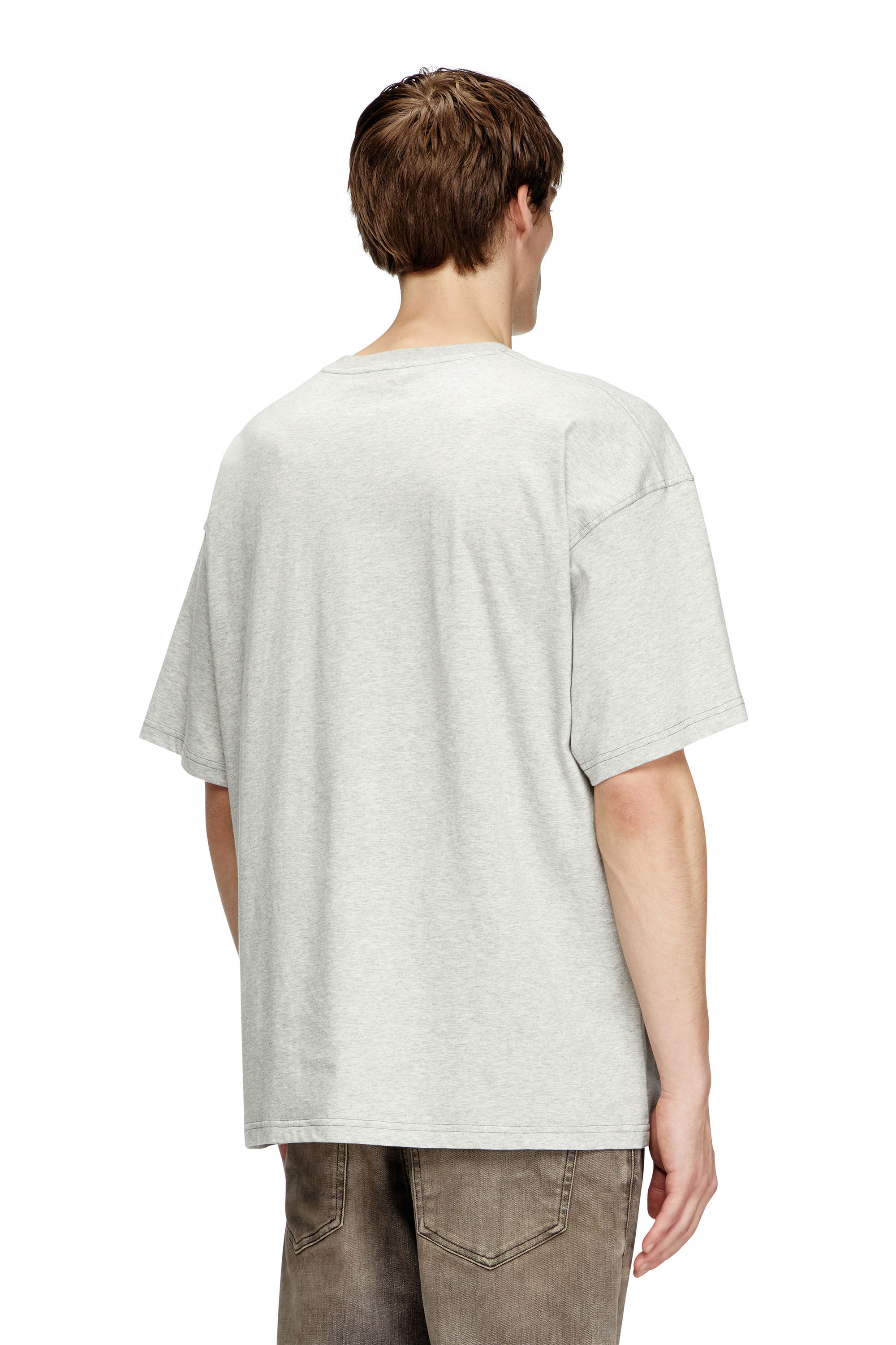 Diesel - T-ADJUST-R25, Male's T-shirt with Diesel Core print in Grey - 4