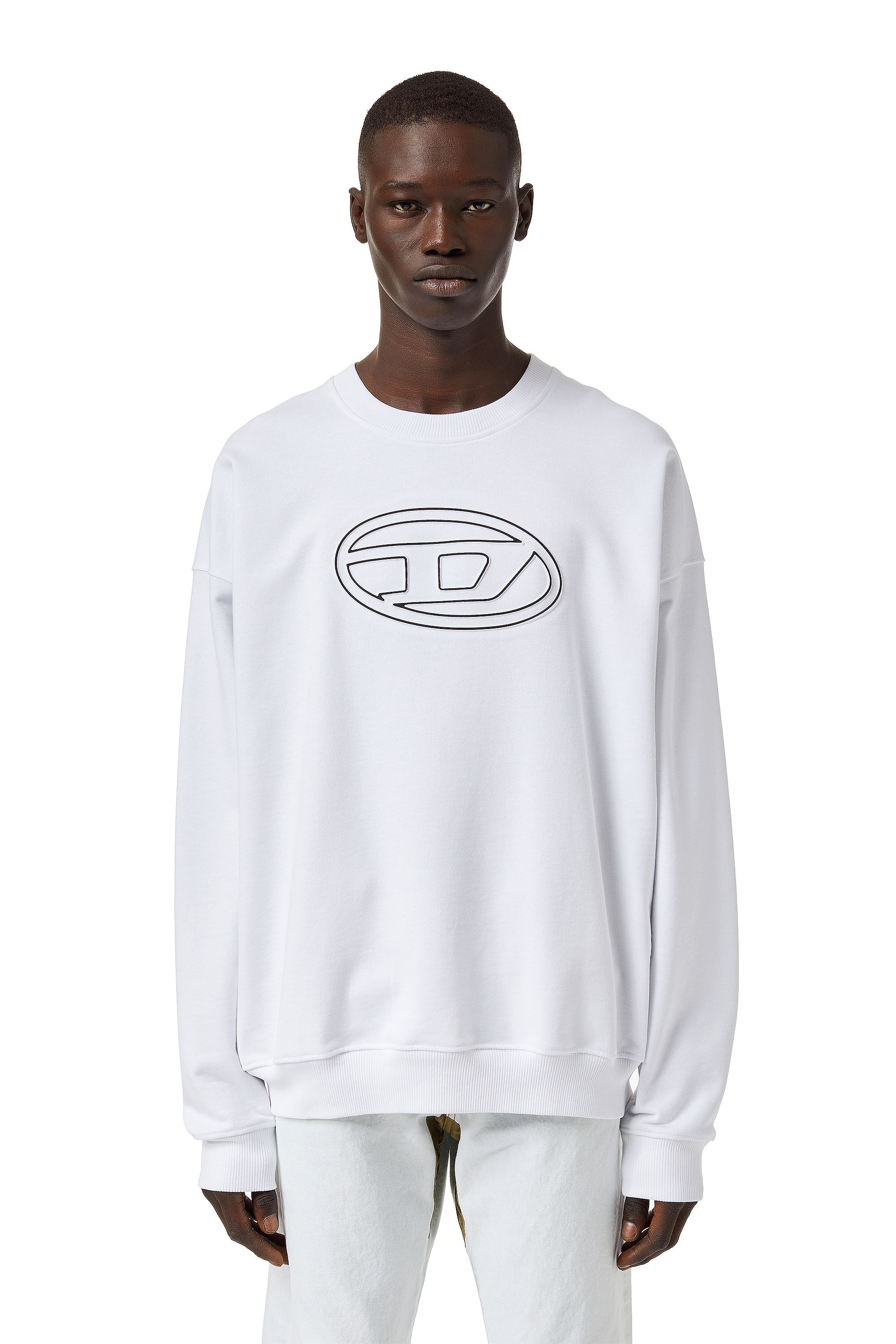 Diesel - S-MART-BIGOVAL, Male's Sweatshirt with embossed logo in White - 2