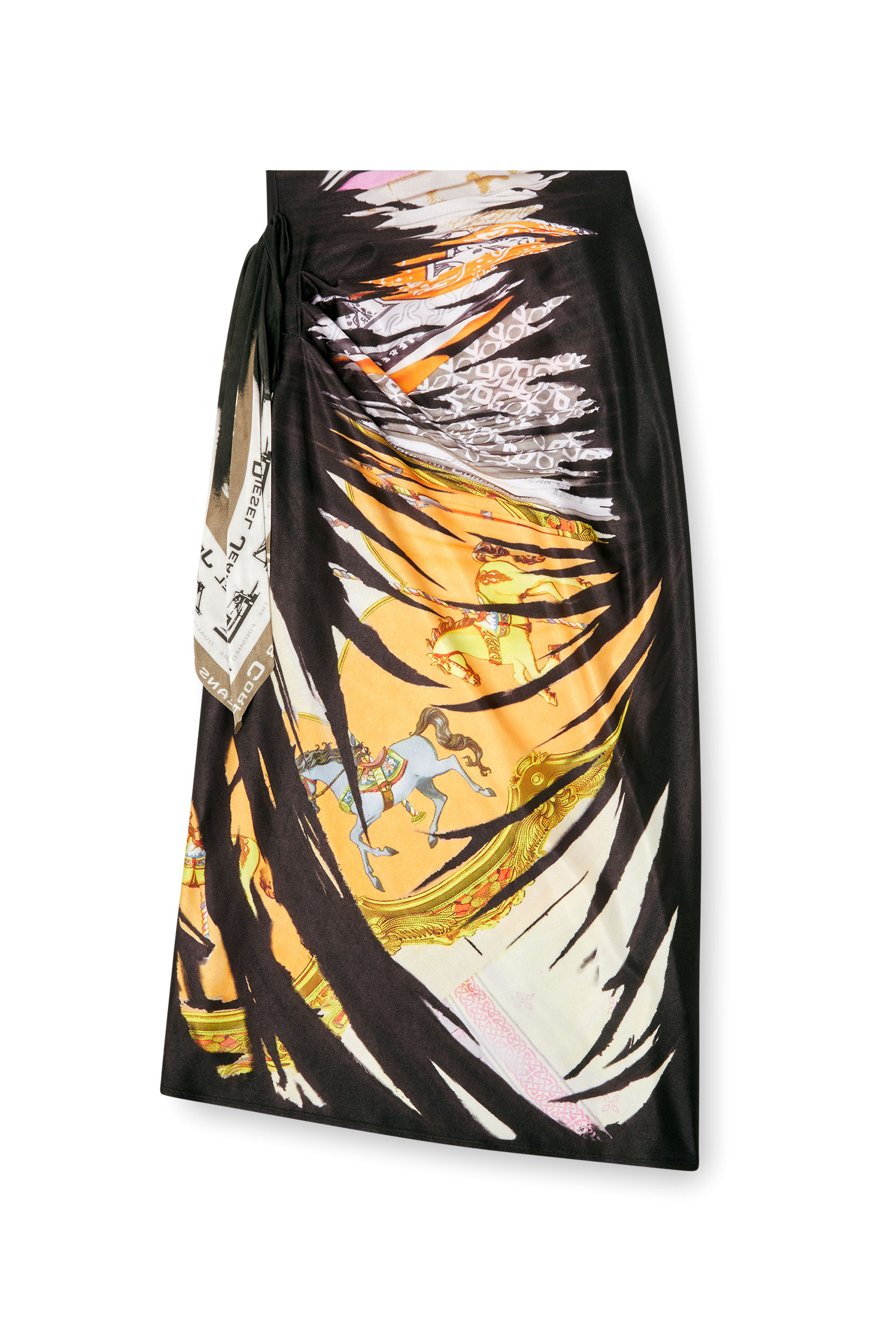 Diesel - O-PARY, Jupe drapée avec imprimé bandana Femme in Polychrome - 2