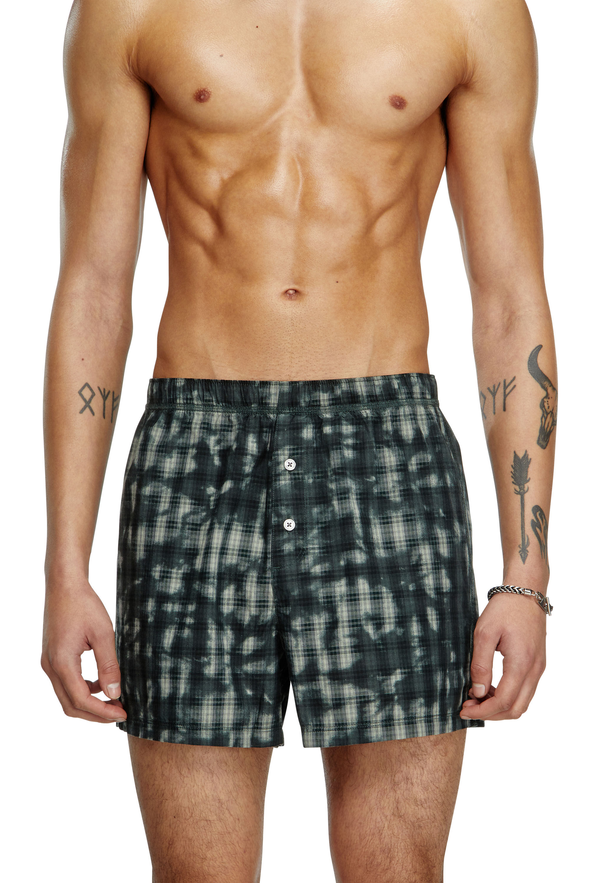 Diesel - STARK-UTLT, Boxers avec imprimé à carreaux Mixte in Vert - 3