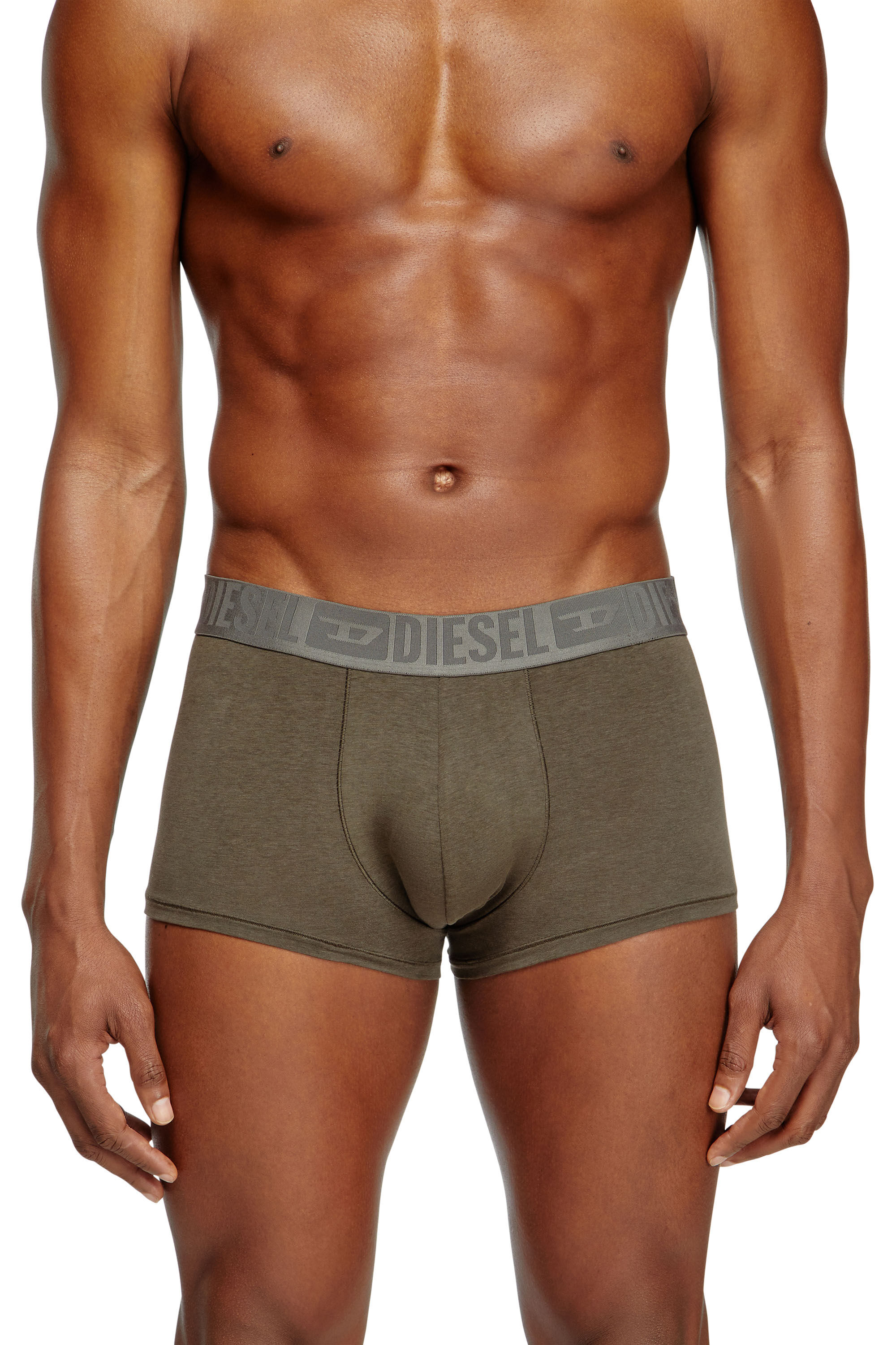 Diesel - BENJAMIN-D-MONO-3PACK, Male's Three-pack plain boxer briefs in Green/Black - 1