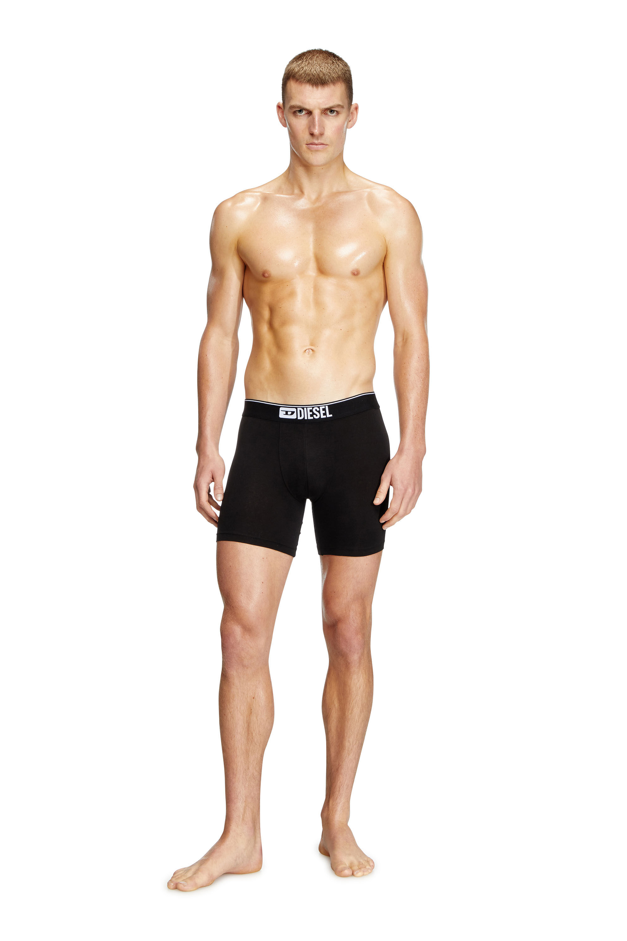 Diesel - MAX-3PACK, Male's Three-pack stretch cotton boxer briefs in Black - 1