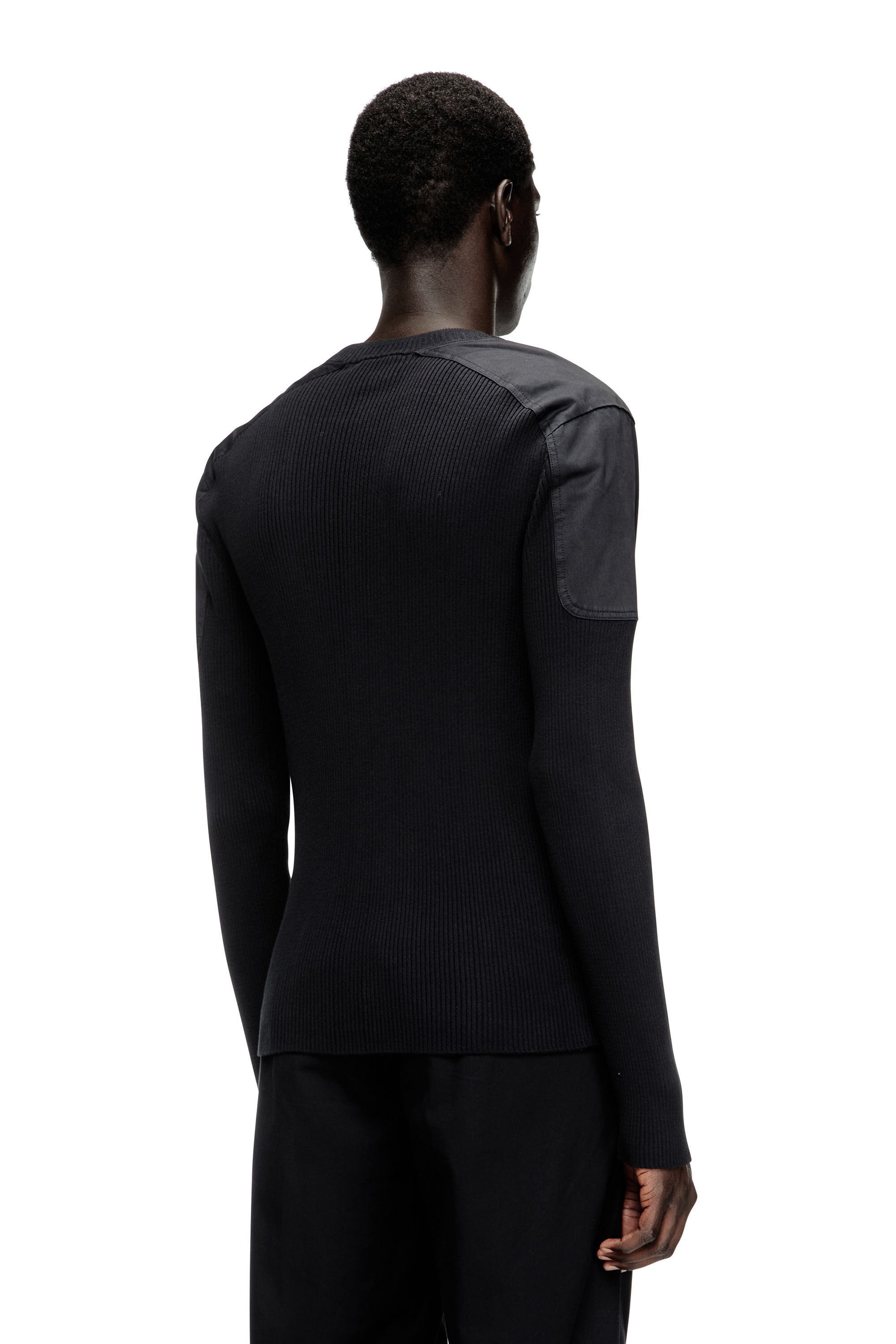 Diesel - K-MARTIN, Male's Ribbed jumper with shoulder panels in null - 4