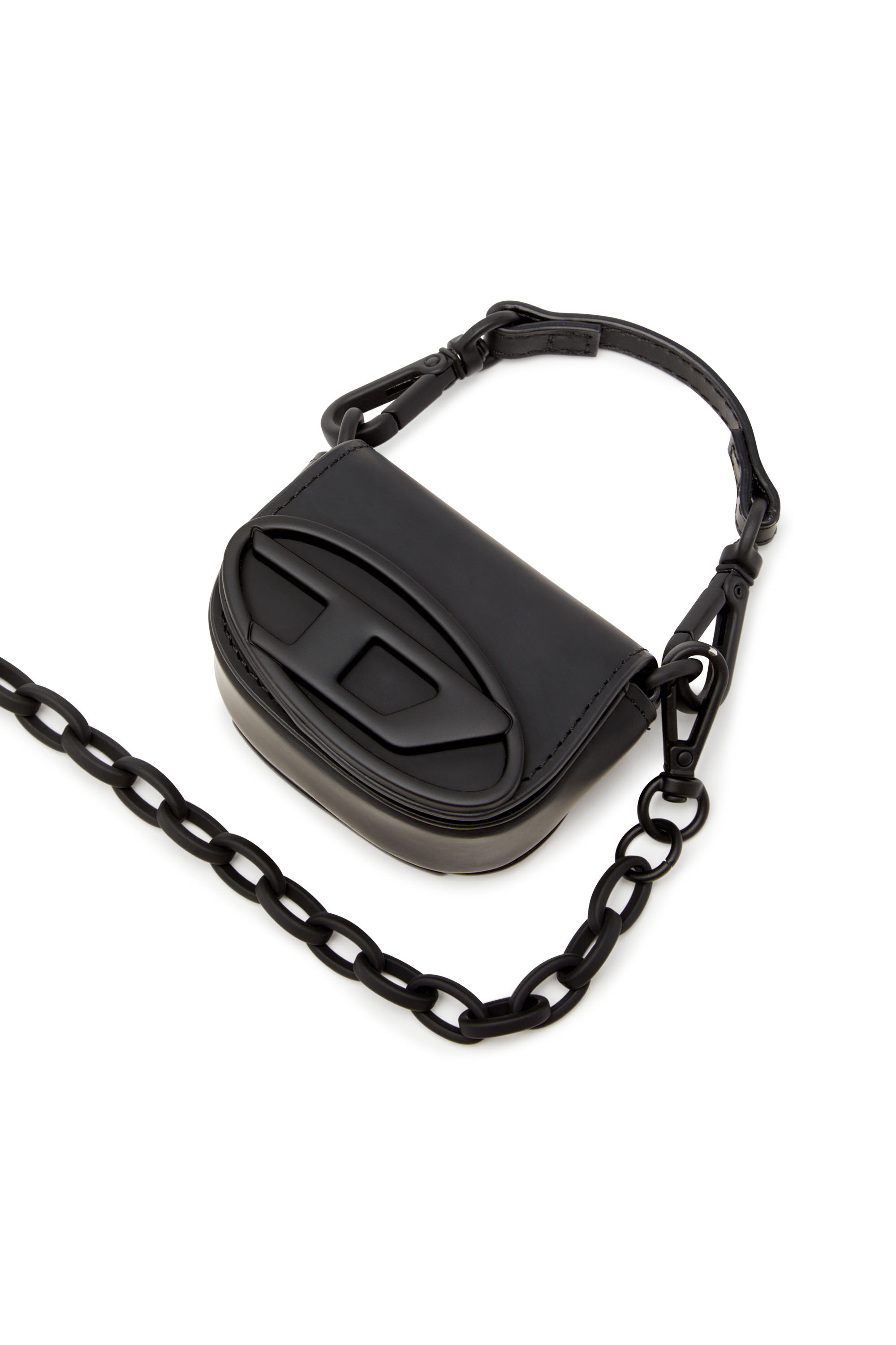 Diesel - 1DR XXS CHAIN, Female Iconic micro bag charm in matte leather in Black - Image 5