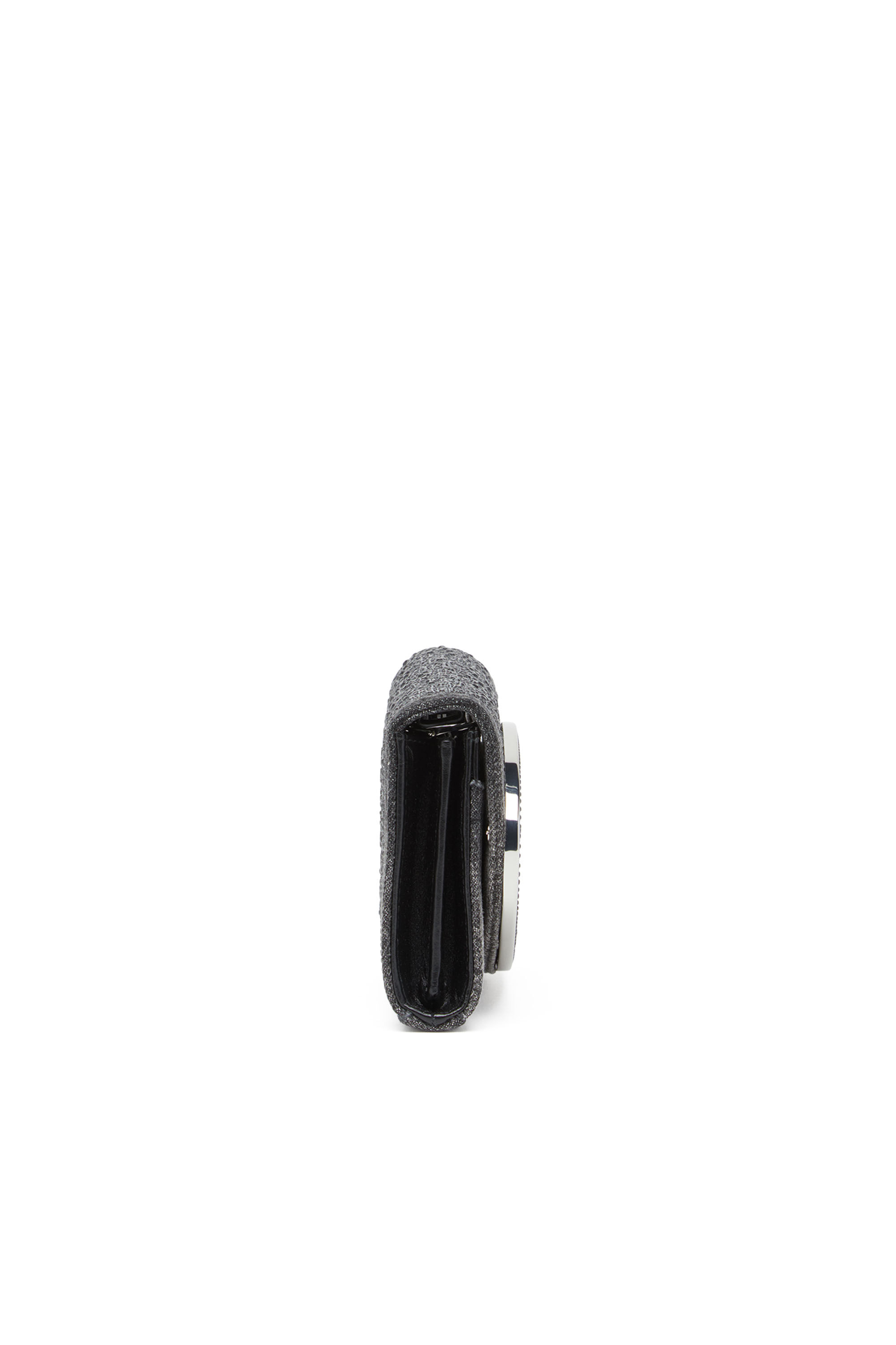 Diesel - 1DR WALLET STRAP, Porte-monnaie en denim cristal Femme in Noir - 3
