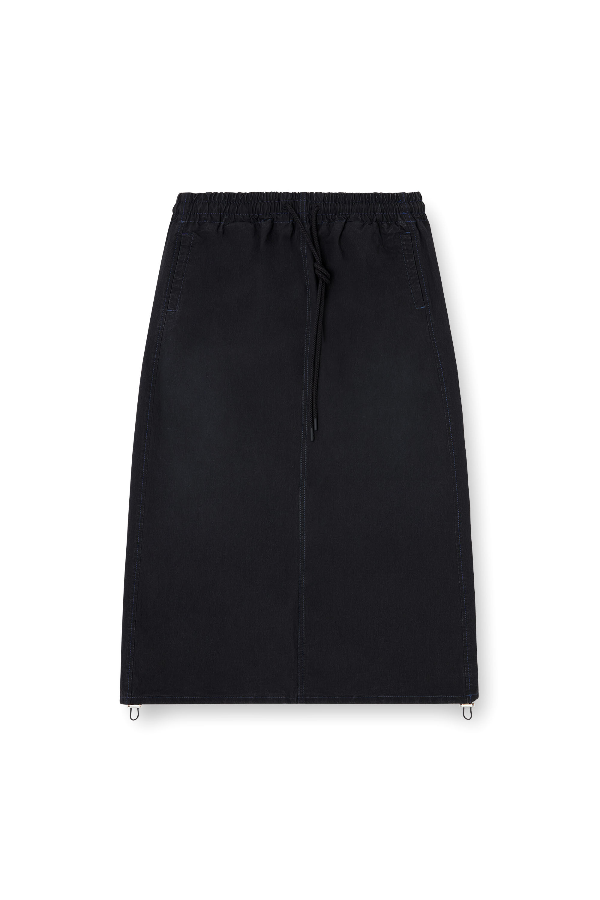 Diesel - DE-OREN-C JOGG, Jupe midi en tissu JoggJeans technique Femme in Noir - 2