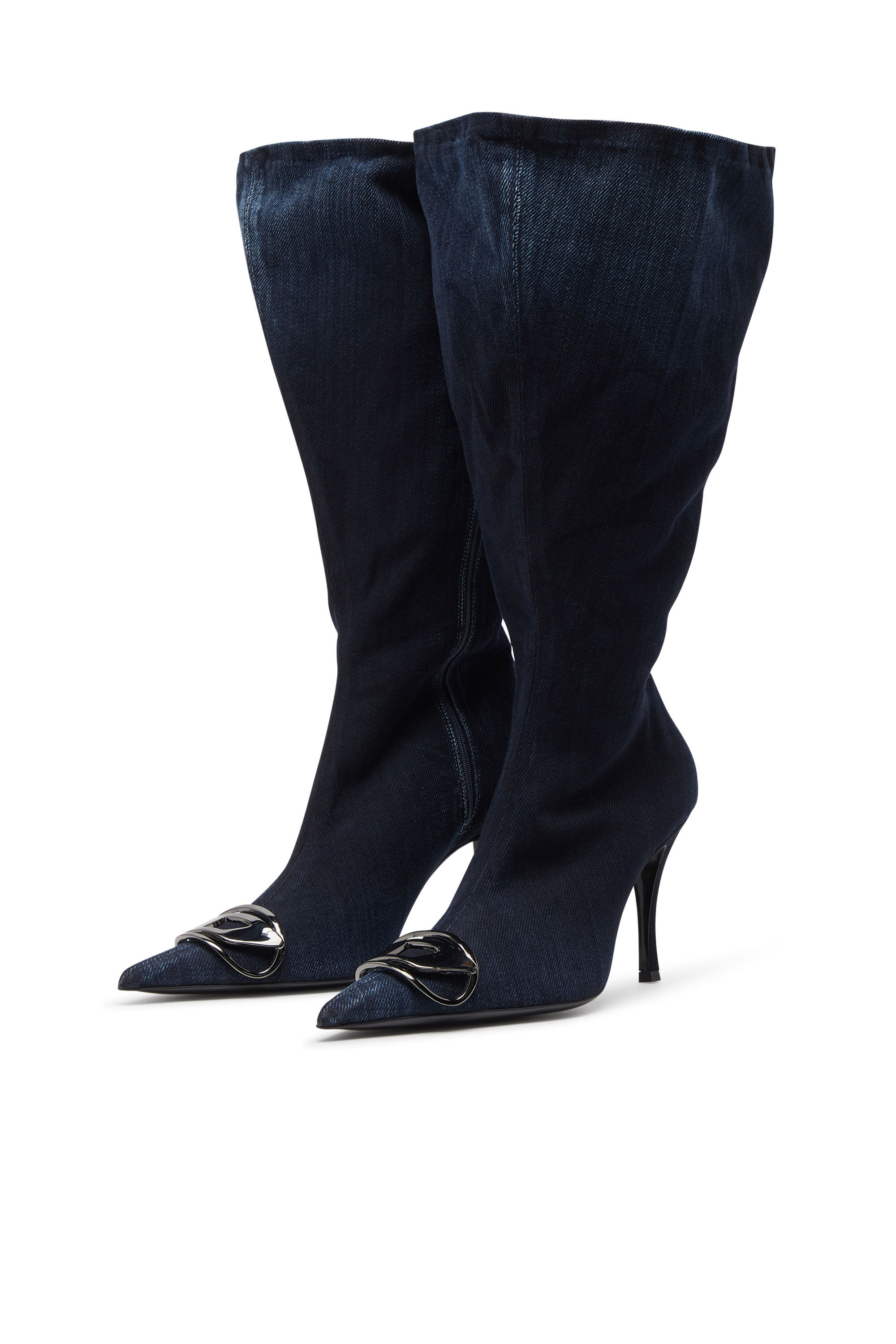 Diesel - D-VENUS KB LARGE, Female's D-Venus-Wide knee-high boots in denim in Dark Blue - 8