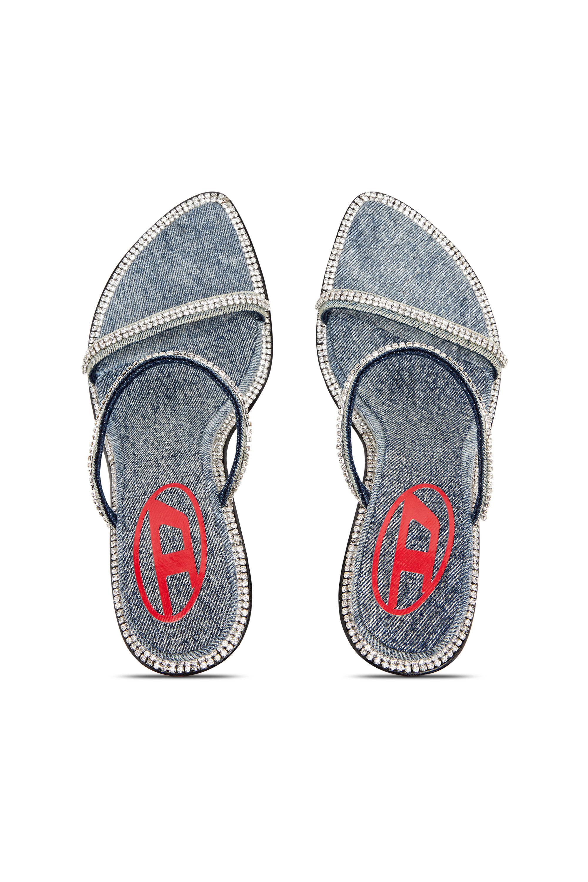 Diesel - D-HAVANNA SDL, Female's D-Havanna-Heeled mules in crystal denim in Light Blue - 5