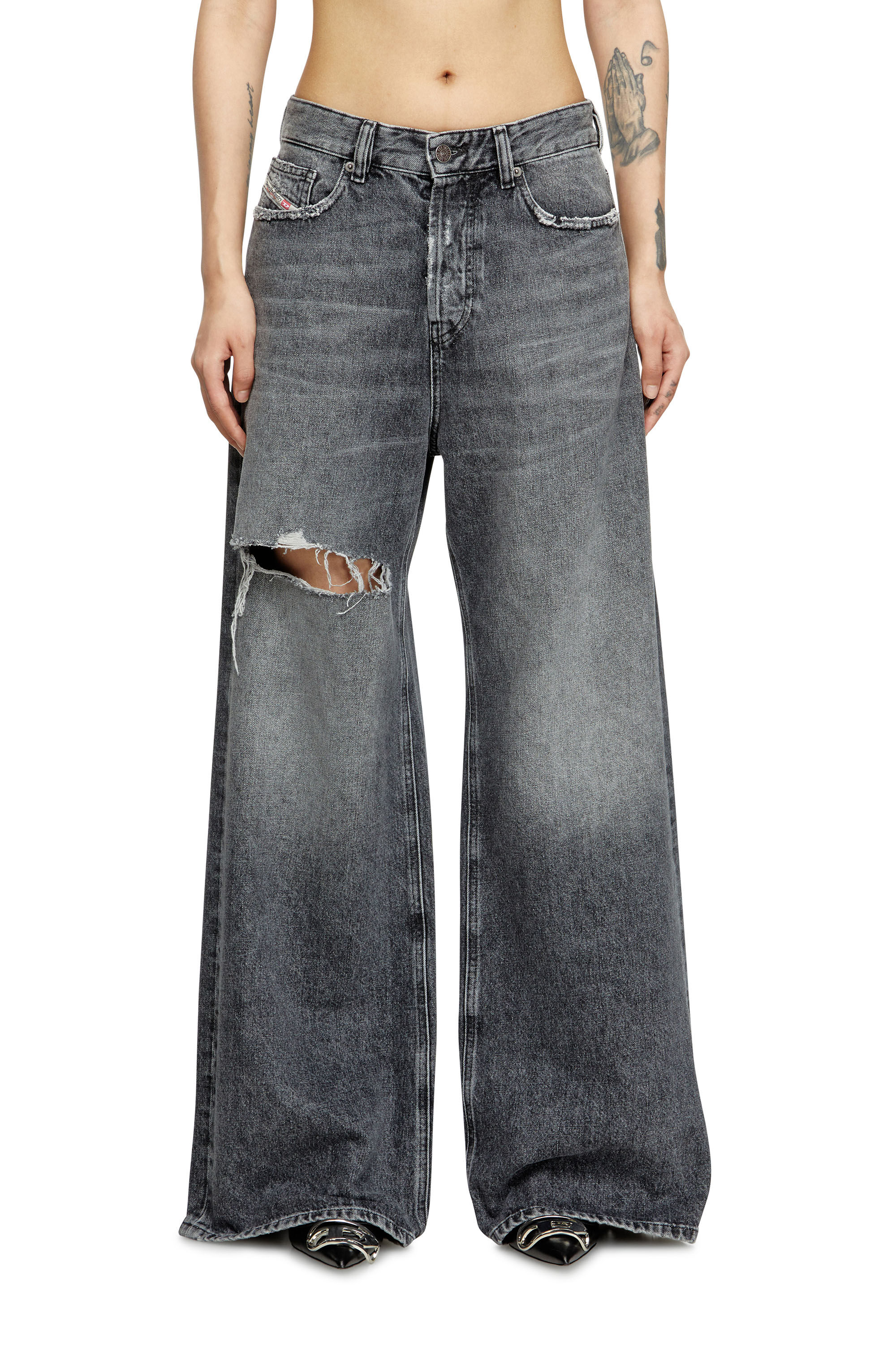 Diesel - Female's Relaxed Jeans 1996 D-Sire 007X4, Black/Dark Grey - 3
