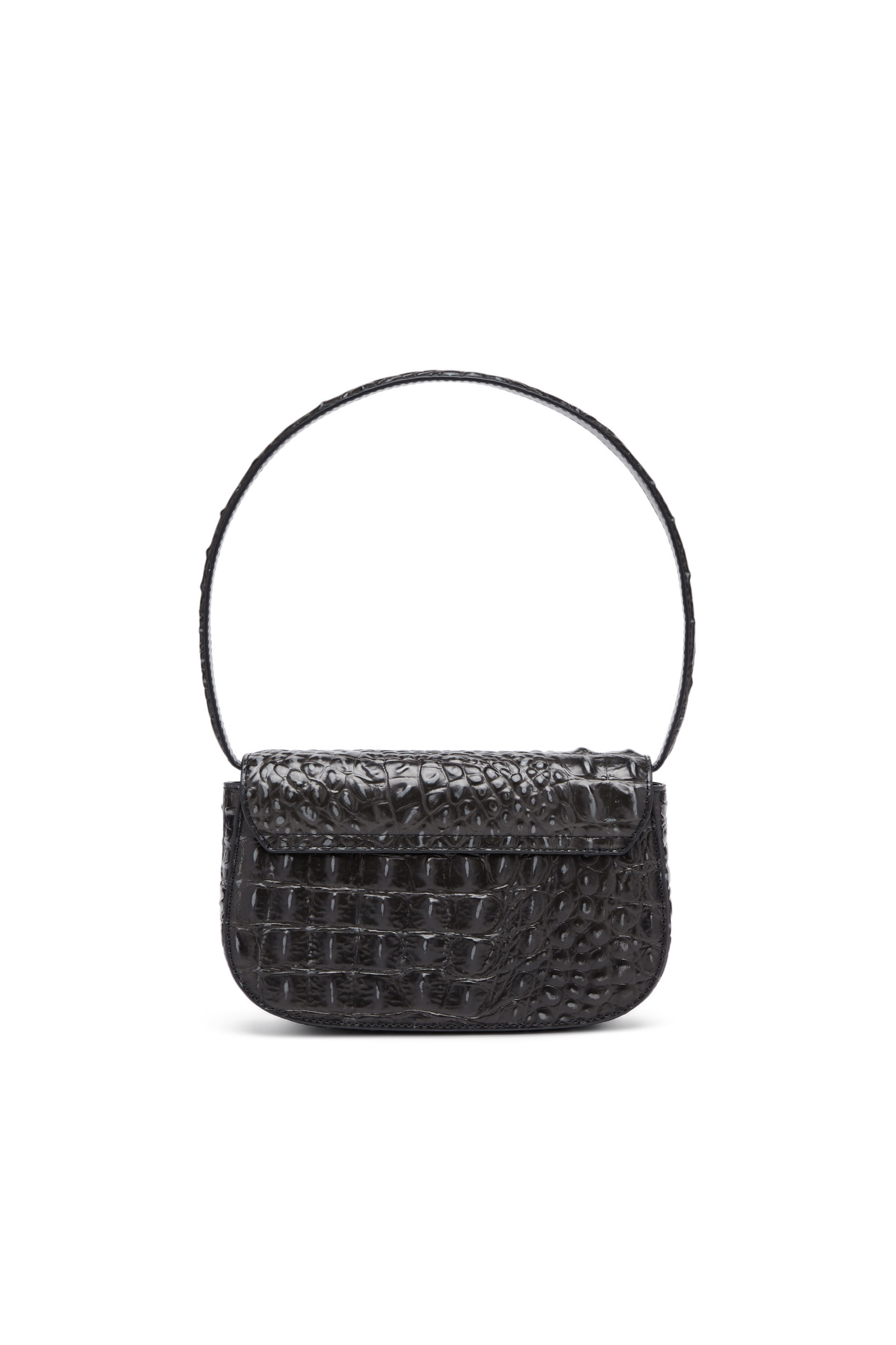 Diesel - 1DR, 1DR - Sac épaule iconique en cuir imprimé croco Femme in Noir - 3