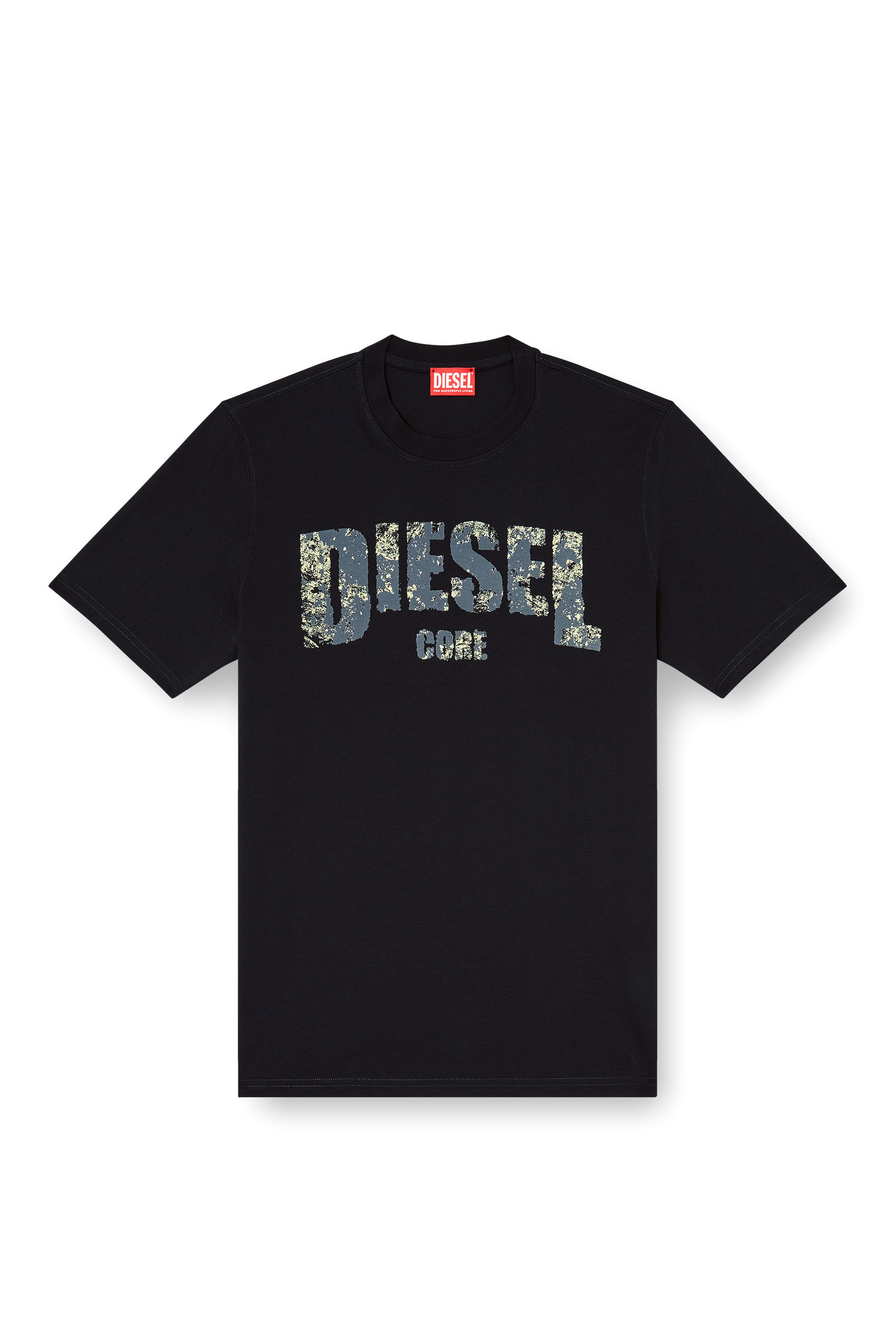 Diesel - T-ADJUST-R25, Male's T-shirt with Diesel Core print in Black - 2